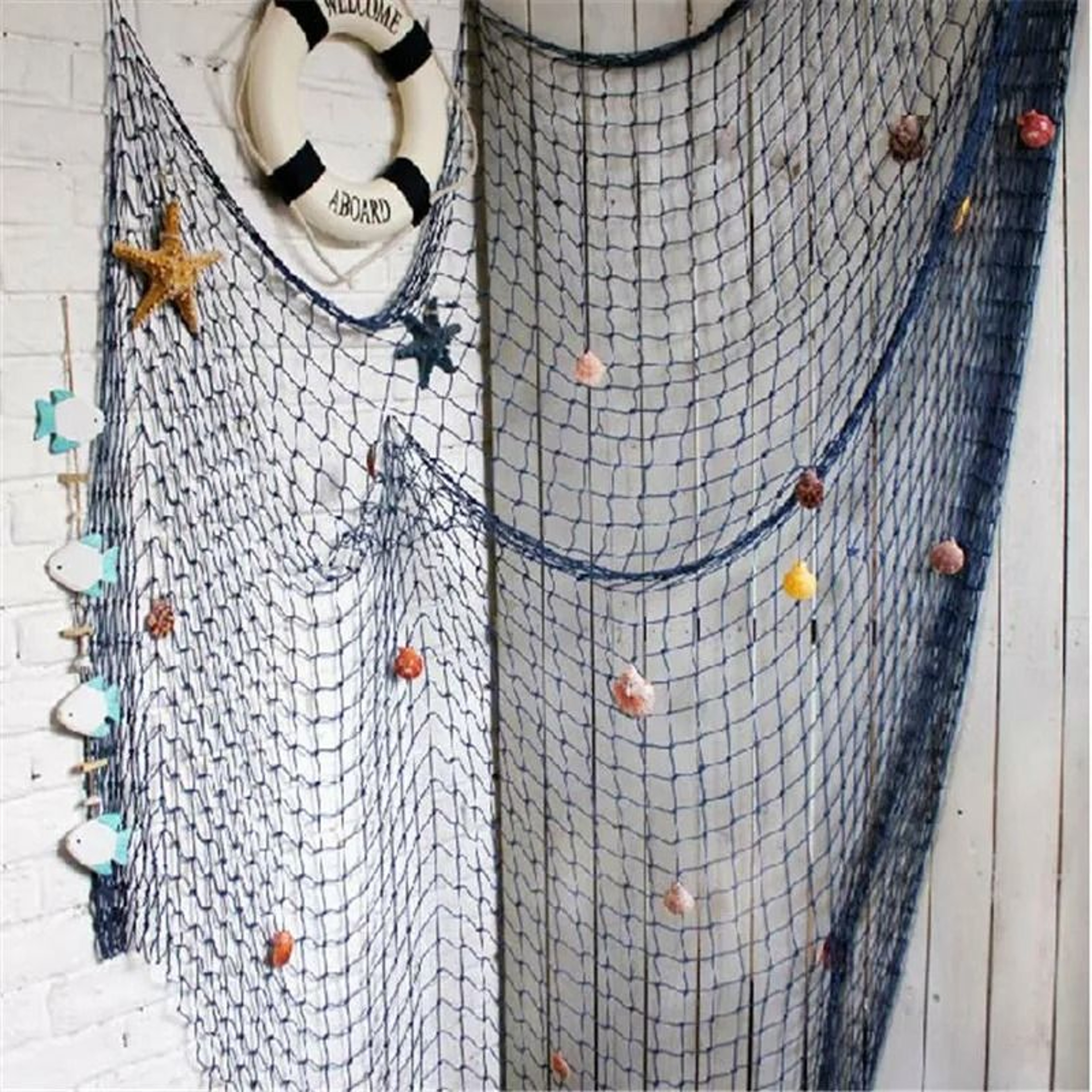 Mediterranean Nautical Fishing Net  Marine Wall Hanging Studio Prop  Garden Decor 2