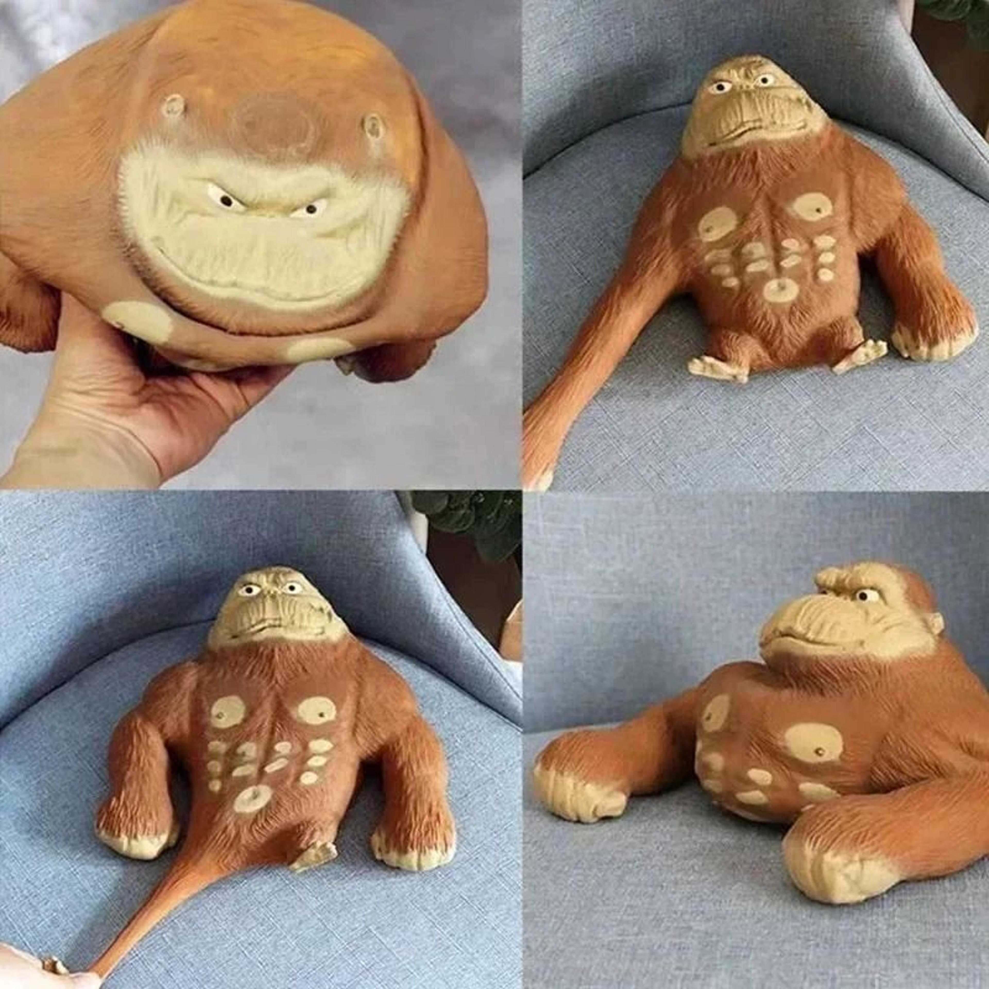 Stretchable Gorilla Figurine  Humorous Expression Monkey Statue  Squeeze Stress Toy 5