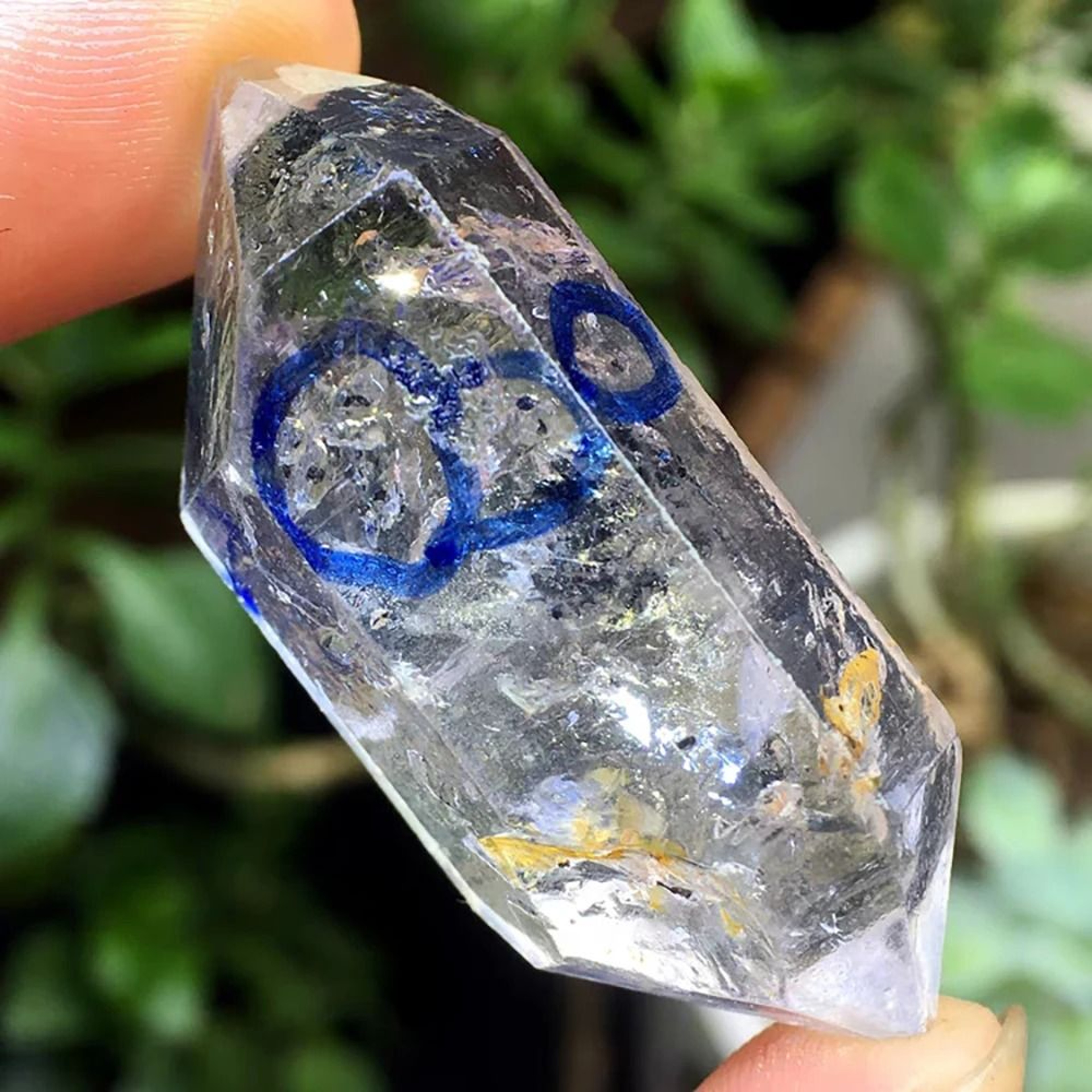 Natural Herkimer Diamond Enhydros  Rare Drifting Sand  Water Gall Mineral Specimen 4