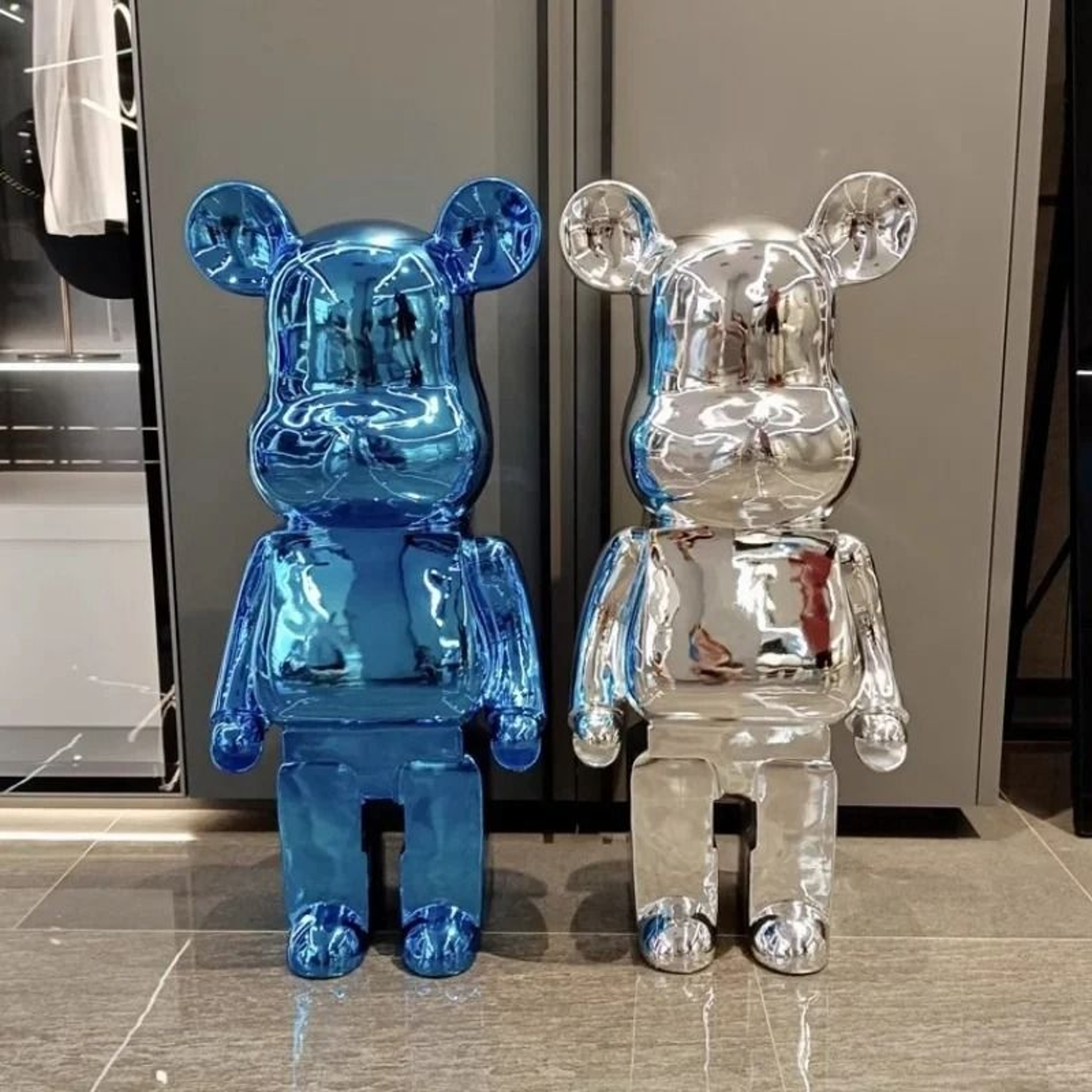 Gradient Mirror Bear Sculpture  Large Plating Violent Bear Figurine For Luxury Living Rooms 5