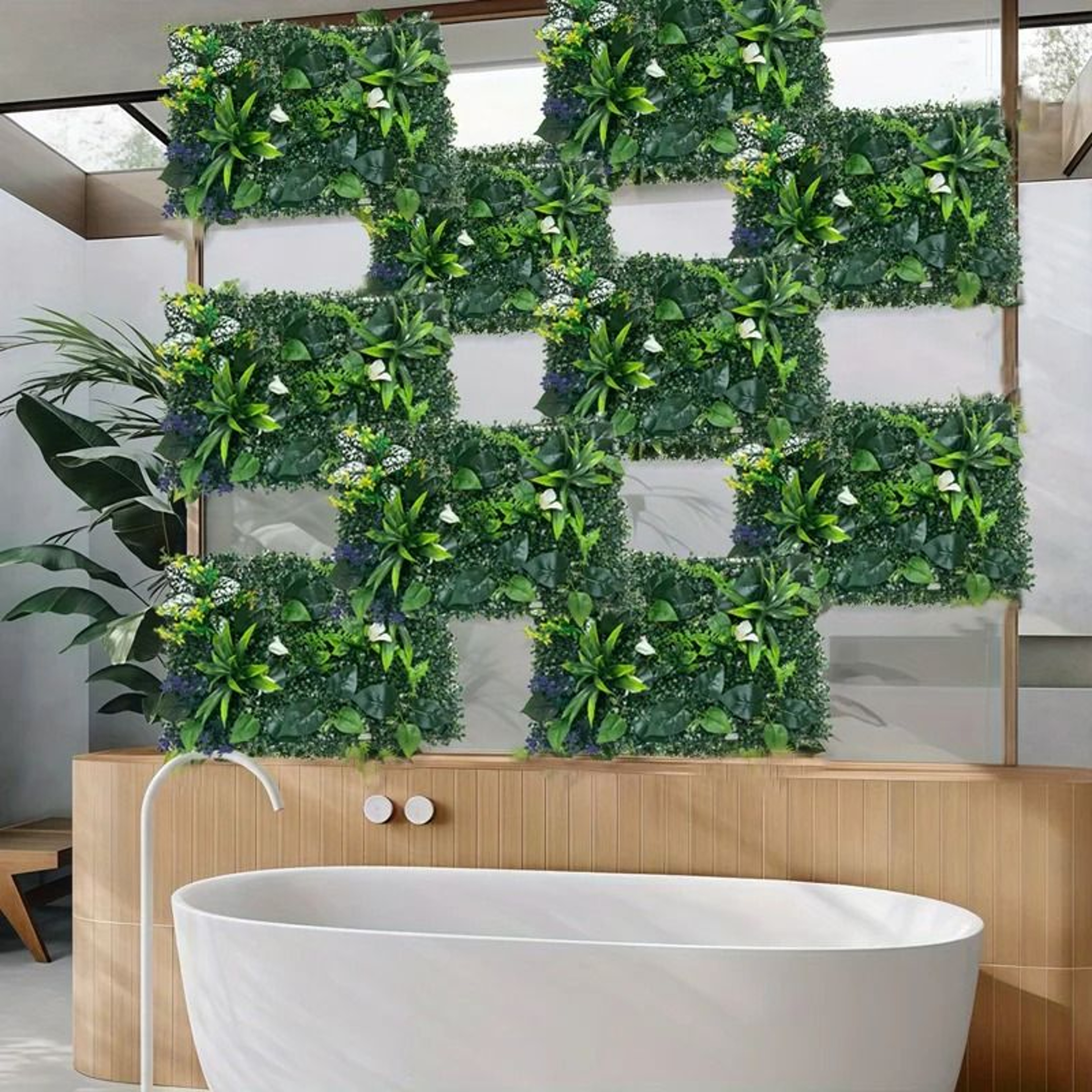 Botanical Artificial Green Wall Panel  60cm Vertical Garden Decor For Weddings Patios  Fence Privac 2