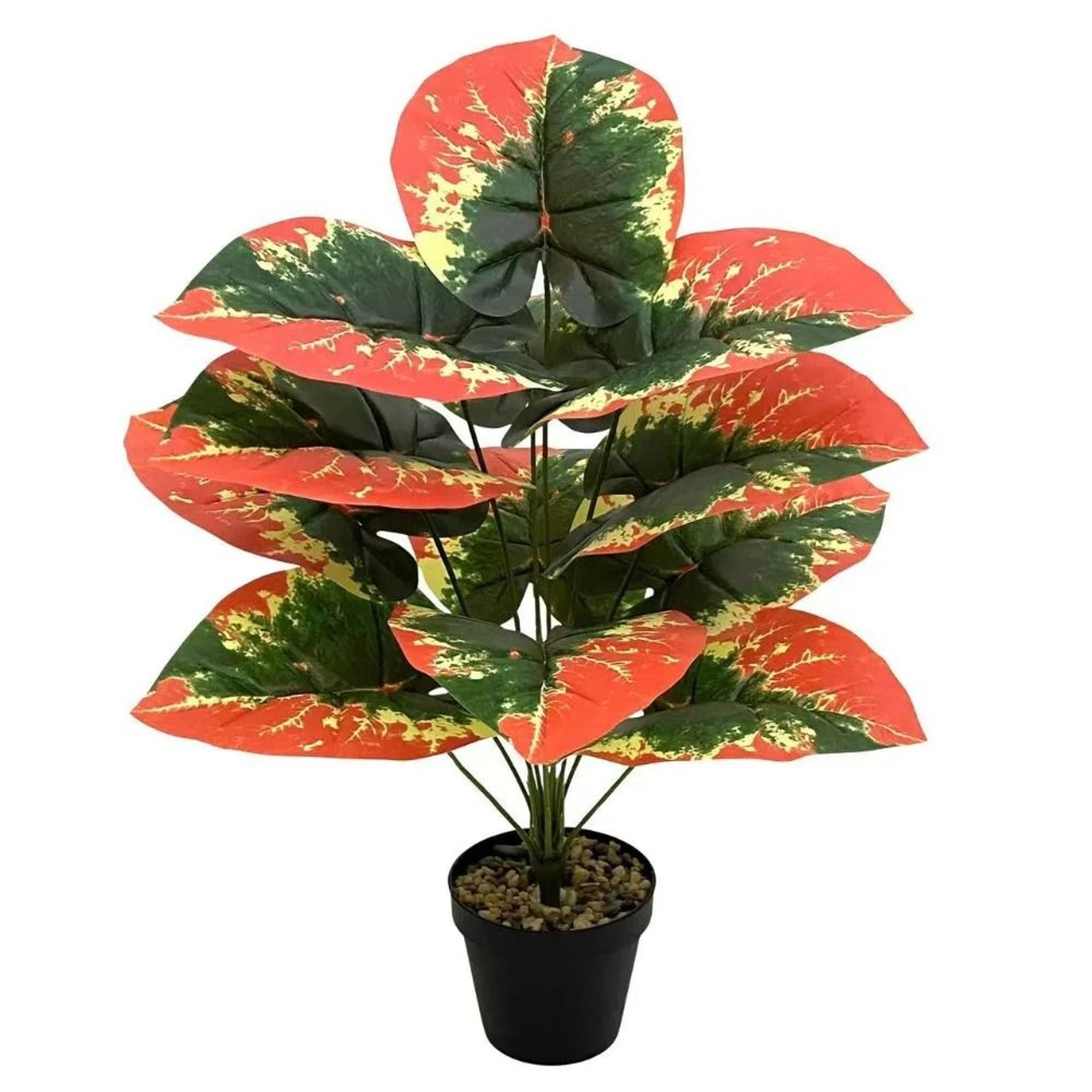 Modern ColorBlocked Artificial Monstera  24Leaf Tropical Swiss Cheese Plant For Home  Office Decor 2
