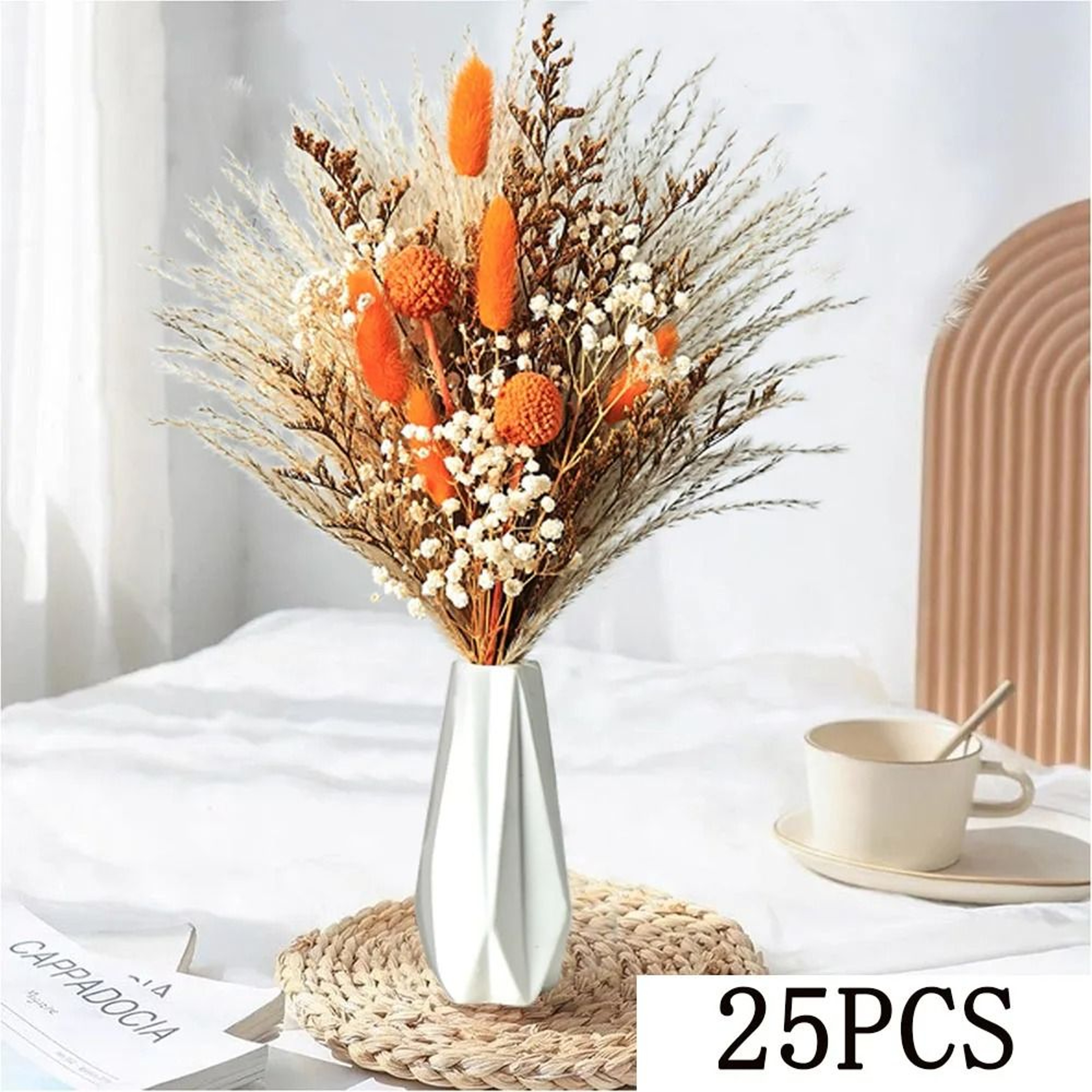 Preserved Helichrysum  Eucalyptus Bouquet  Colorful Boho Floral Centerpiece With Pampas Grass For W 6