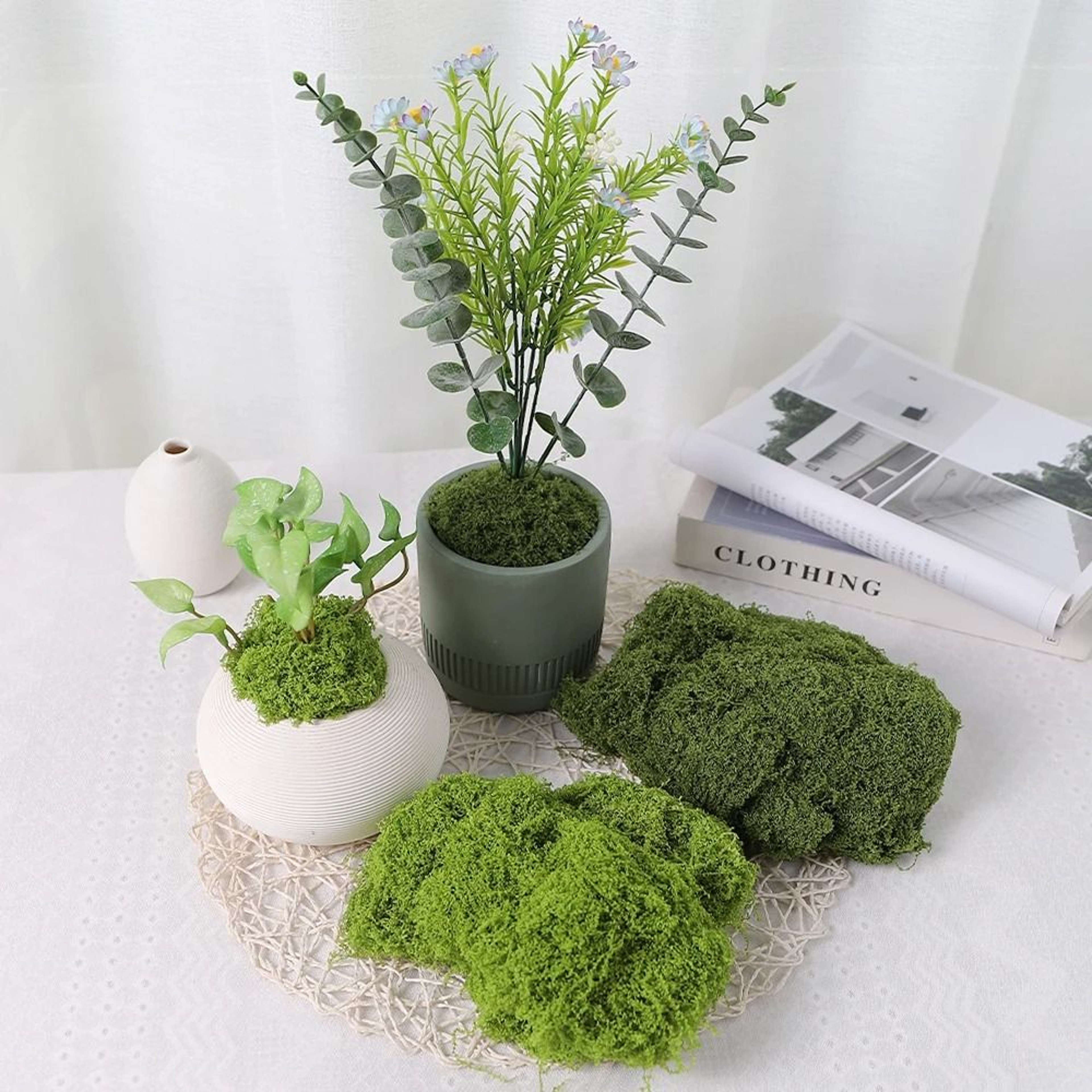 DIY Premium Artificial Green Moss  Faux Preserved Moss For Terrariums Garden Landscapes  Home Decor 5