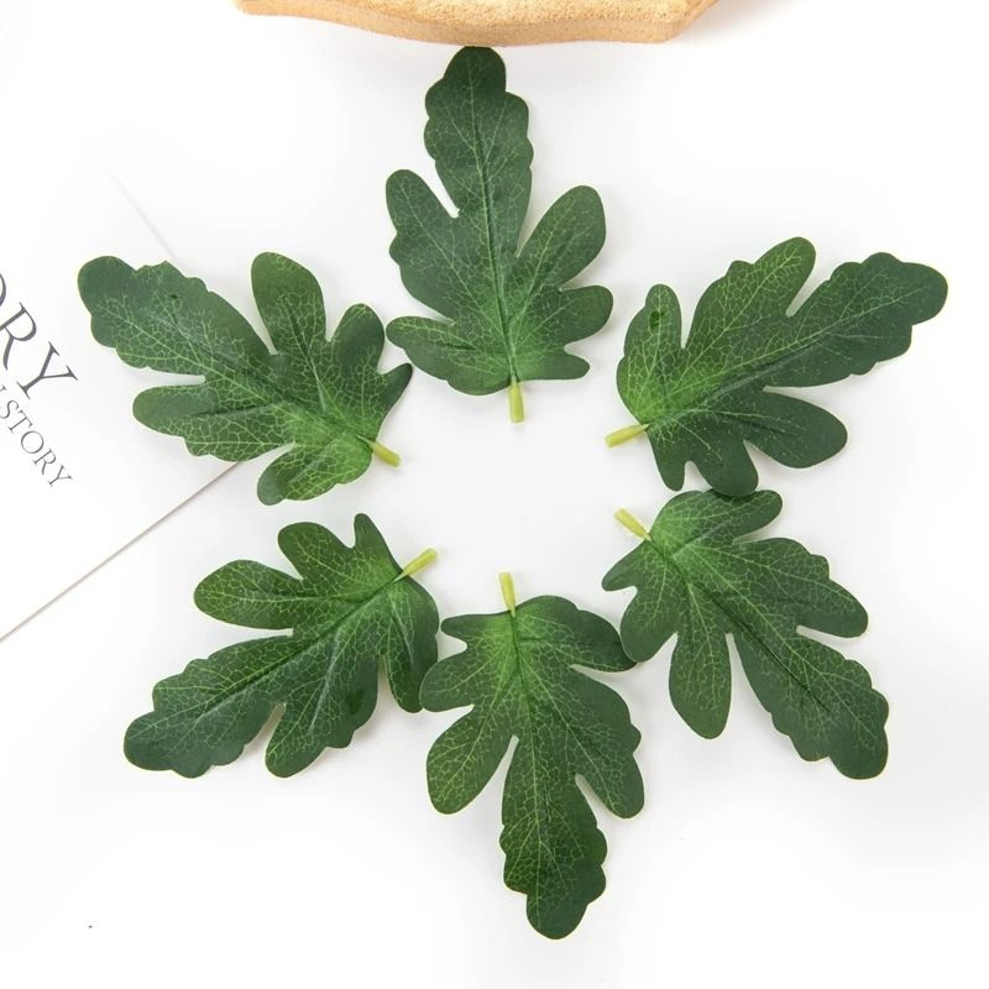 50Pcs Artificial Watermelon Leaves  11cm Mini Greenery For Wedding Wreaths Candy Boxes  DIY Scrapbo 0