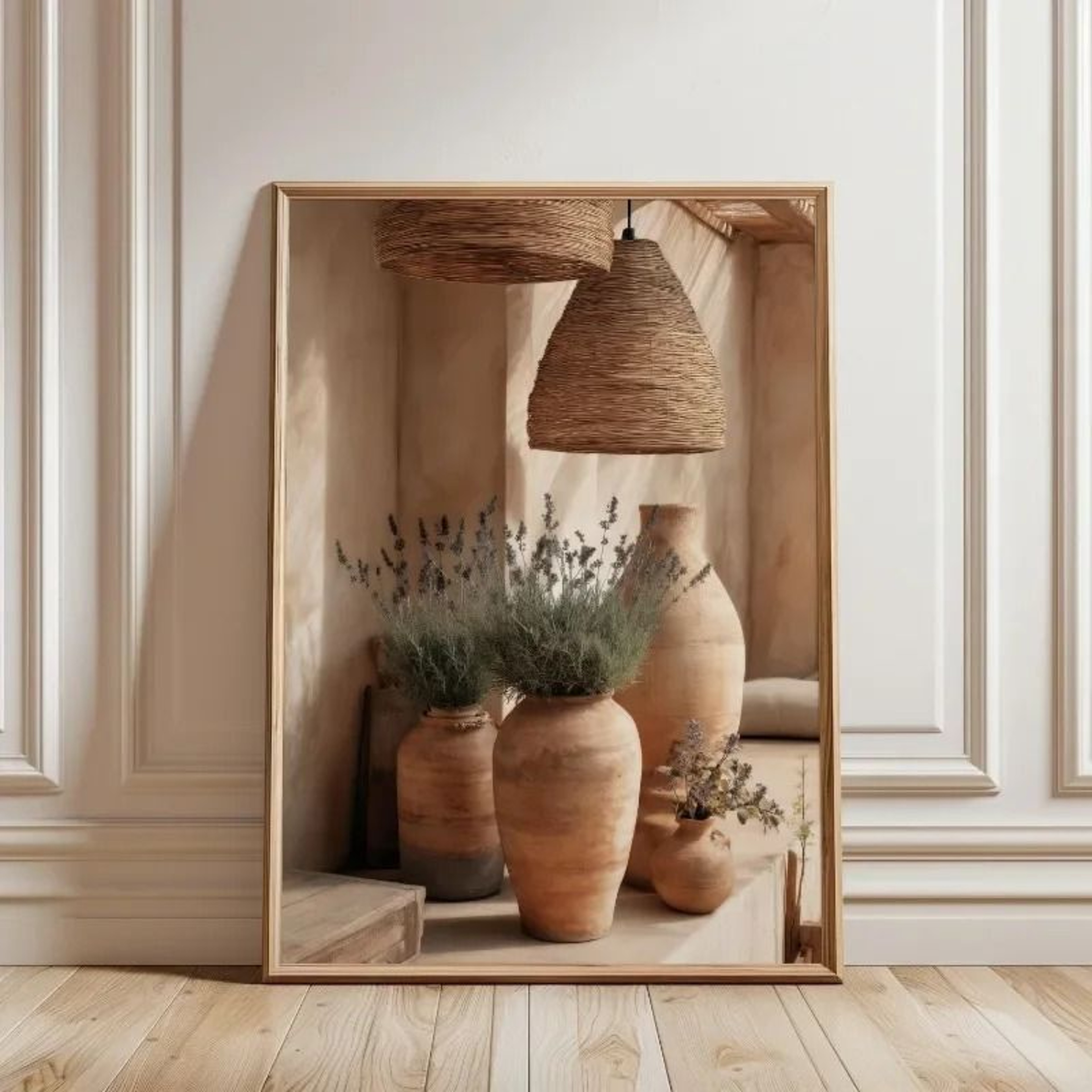 Minimalist Olive Tree Pottery Poster  Mediterranean Still Life Canvas  Rustic Country Room Natural  18