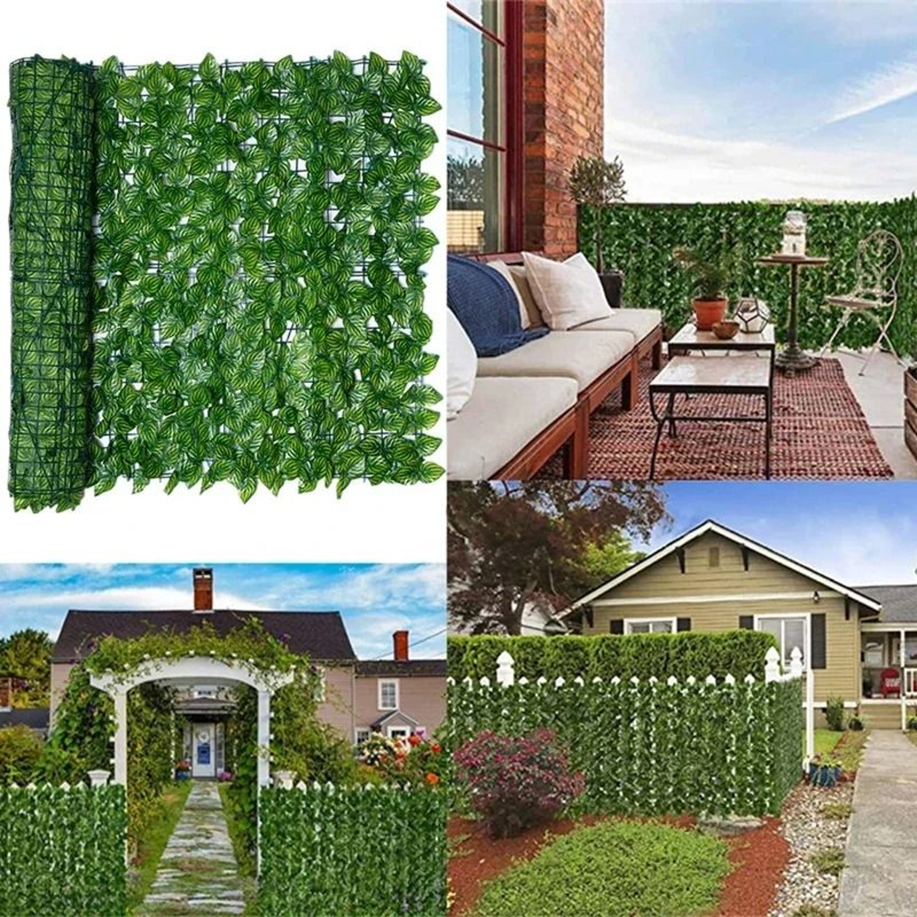 Artificial Ivy Privacy Screen  Expandable Faux Green Leaf Hedge  UVResistant Outdoor Garden  Balcon 3