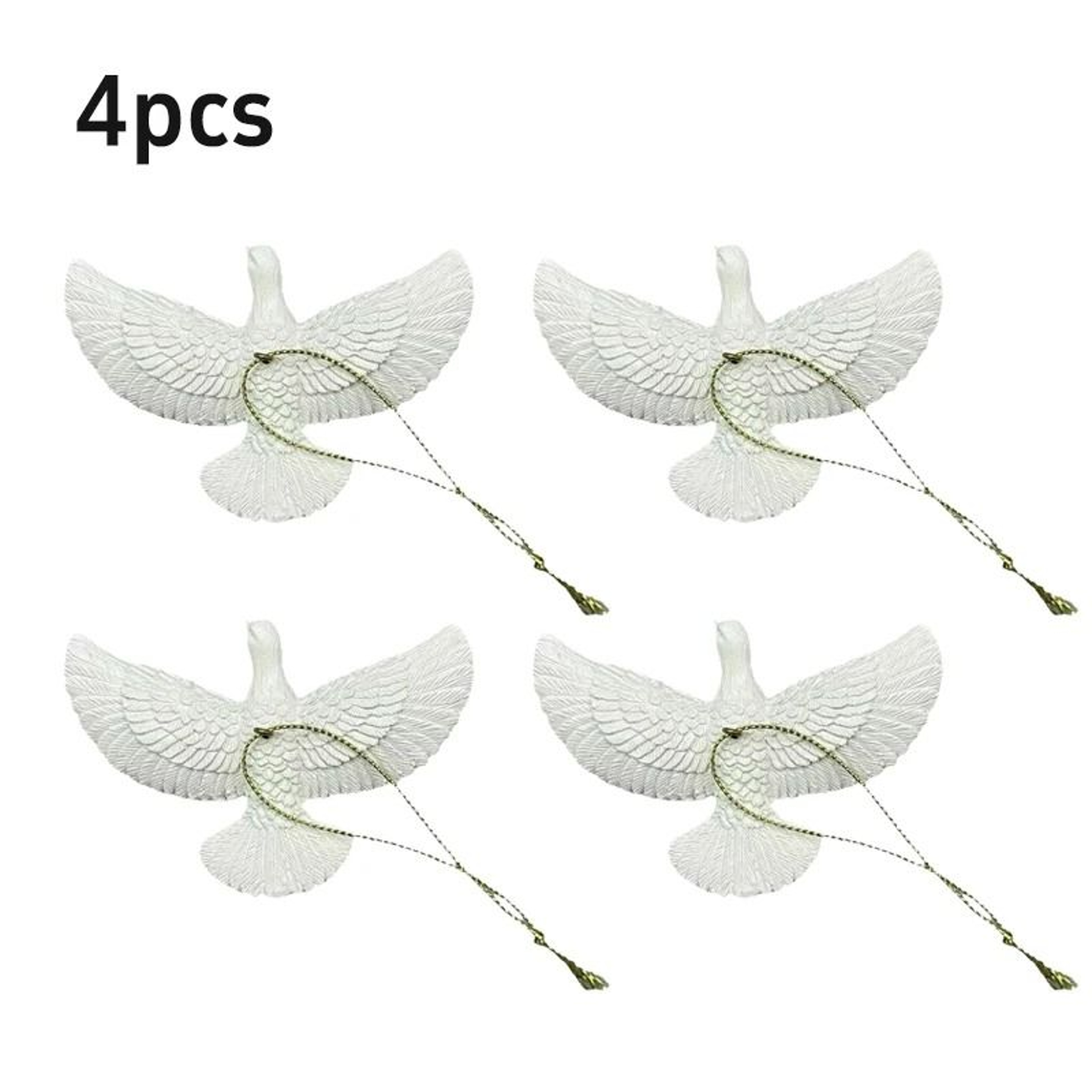 Ethereal White Dove Ornaments  Set Of Hanging Pigeon Statues  Professional Christmas  Peace Festiva 8