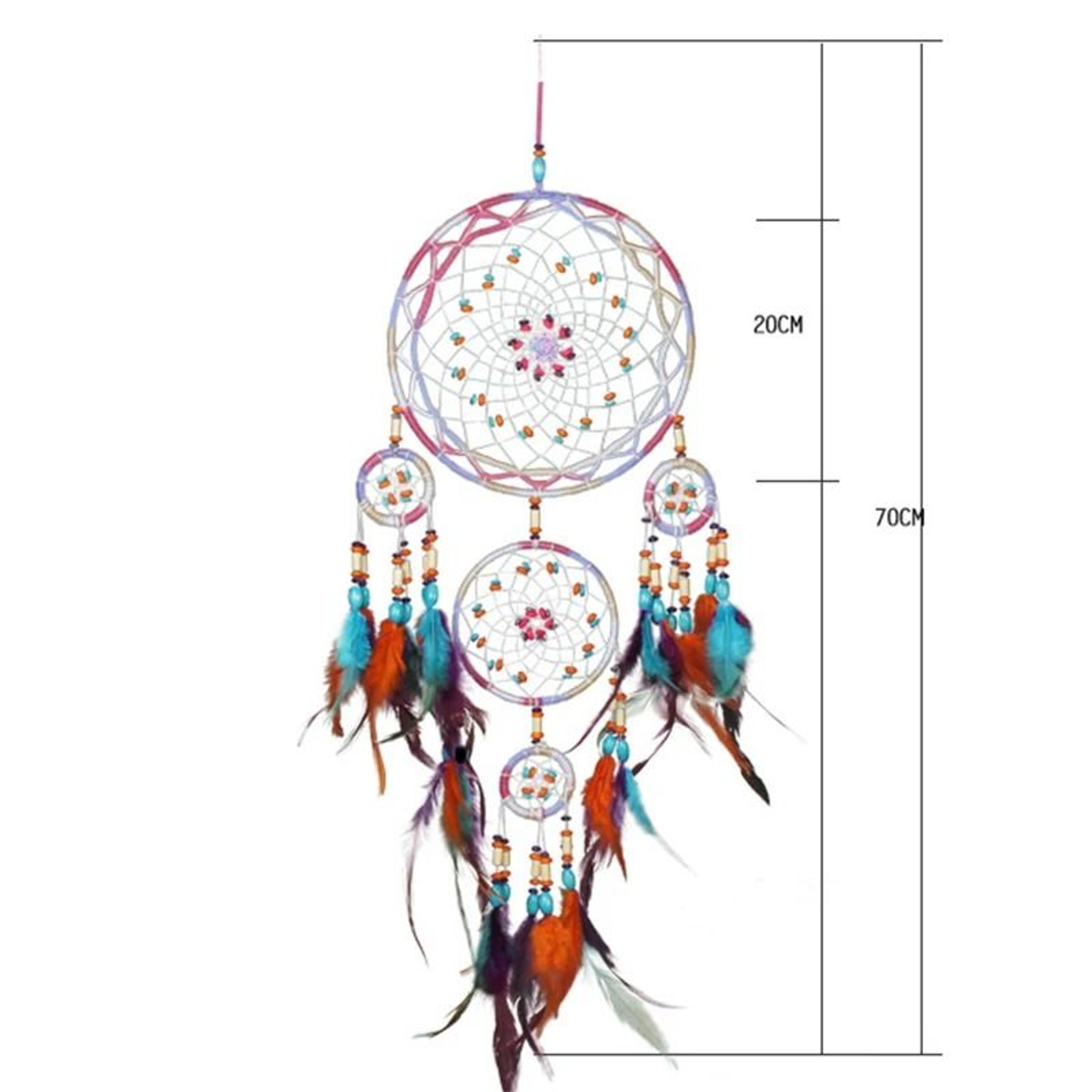 Artisan FiveRing Dream Catcher  Handmade Grand Cascading Wall Pendant  Professional Executive Bedro 7