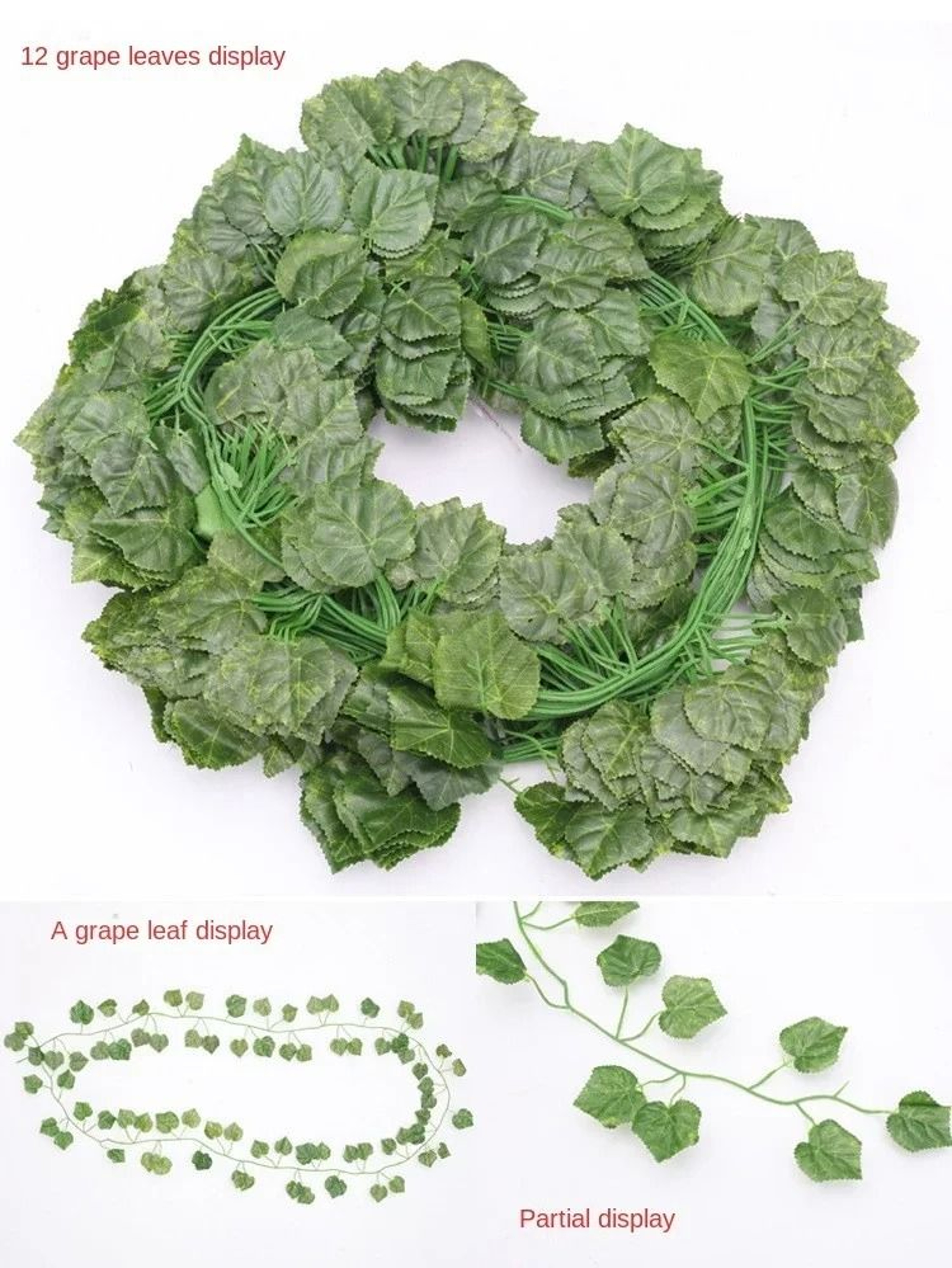 210cm Artificial Green Ivy Leaf Garland  Professional Silk Wall Hanging Vine For Garden  Weddings 10