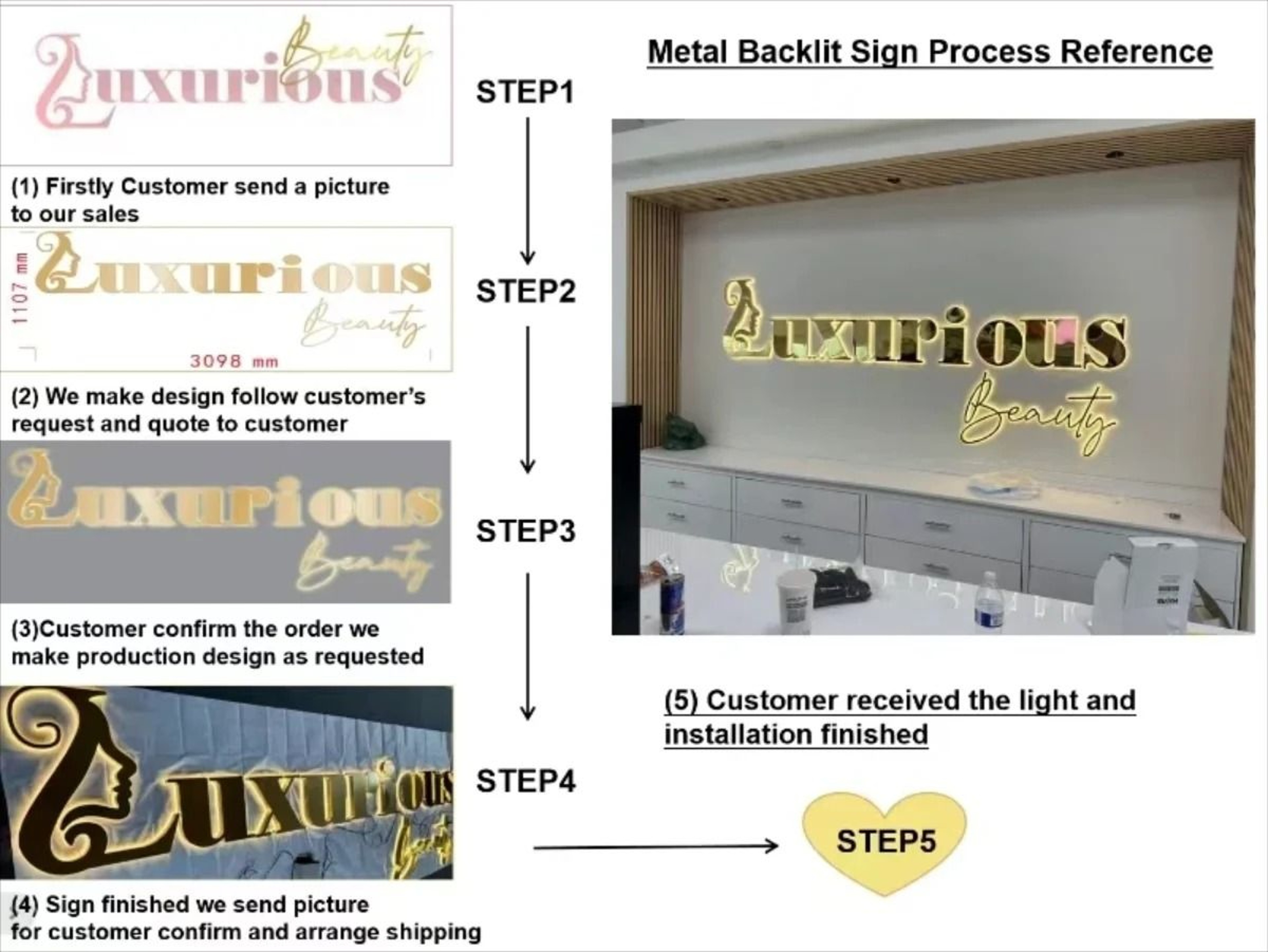Custom LED Backlit Channel Sign  Professional 3D Illuminated Business Logo  Executive Storefront  O 6