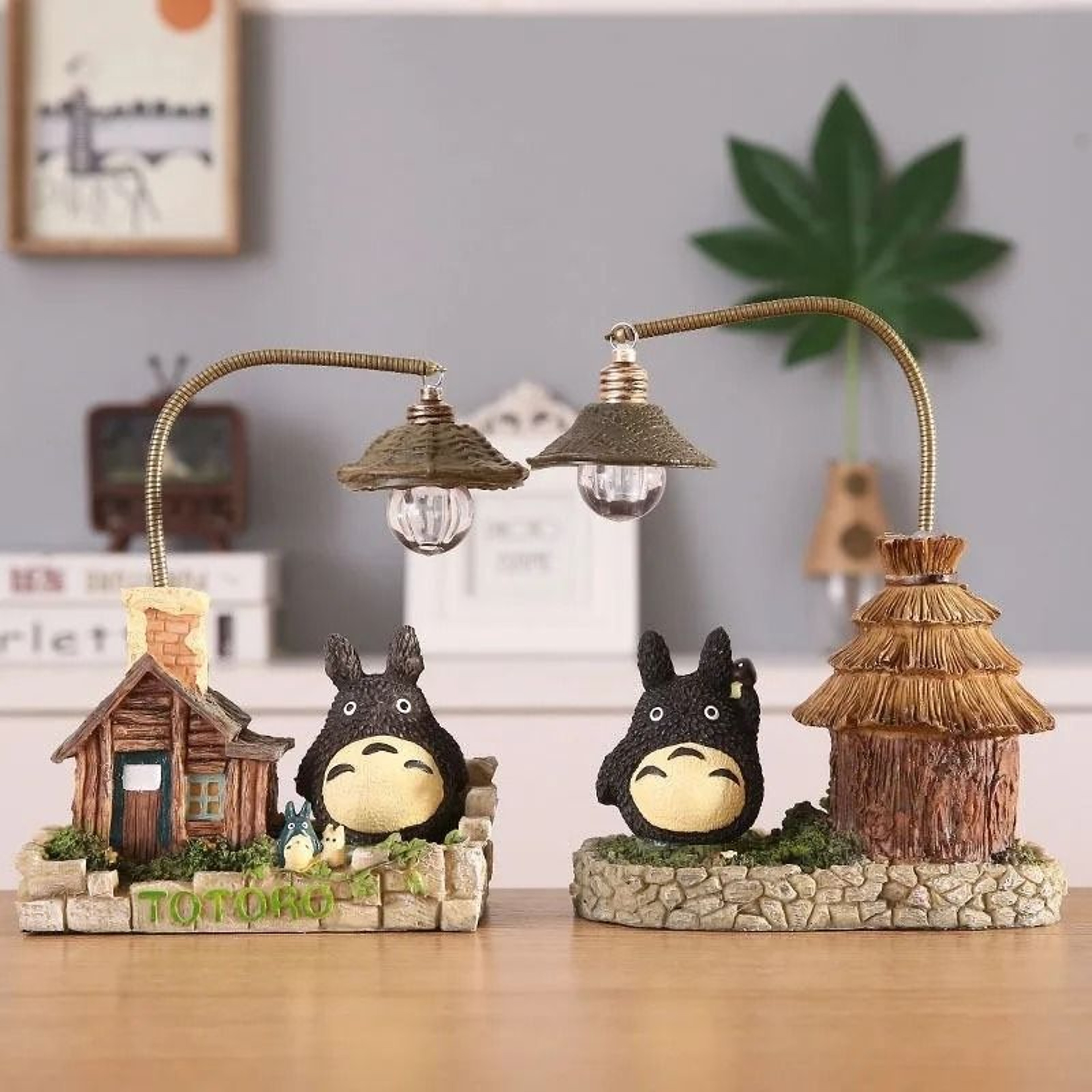 Anime Wooden Grass House Night Light  Whimsical Desktop LED Ornament  Executive Studio  Office Sanc 0