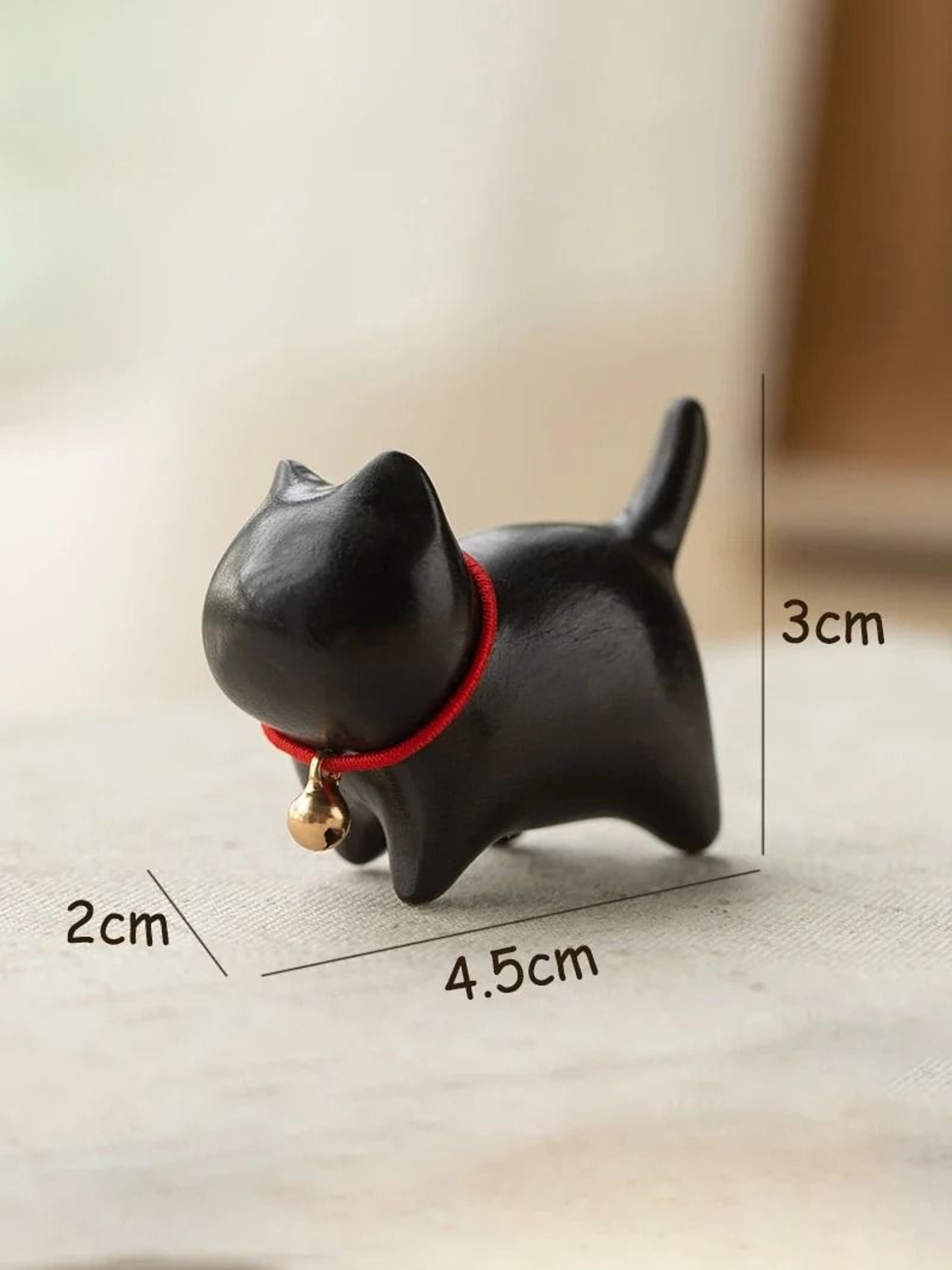 HandCarved Wooden Cat Figurine  Natural Sandalwood Pet Statue  Executive Desktop  Office Sanctuary  7