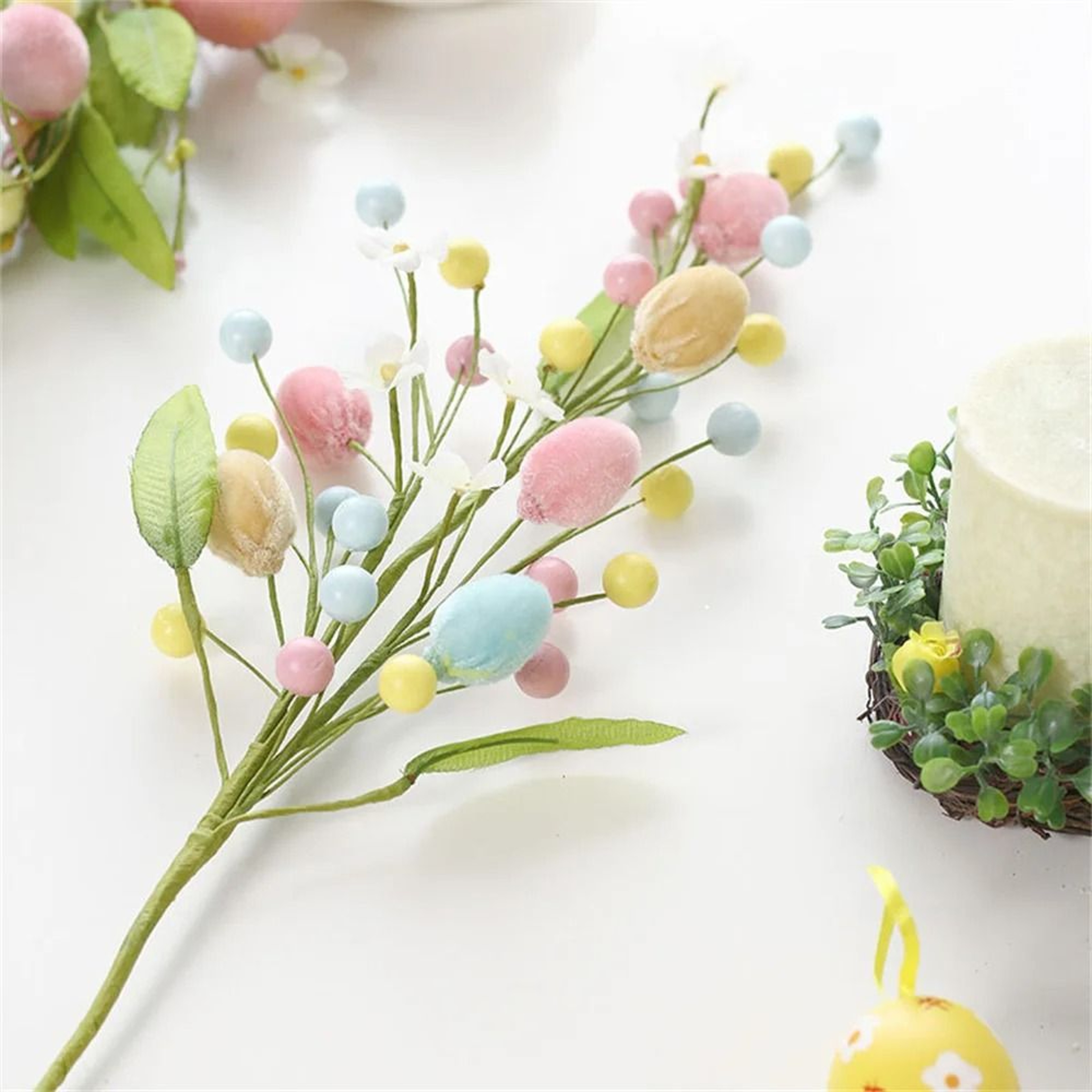 Artisan Easter Egg Botanical Stem  Speckled Pastel Floral Branch  Executive Seasonal  Studio Sanctu 2