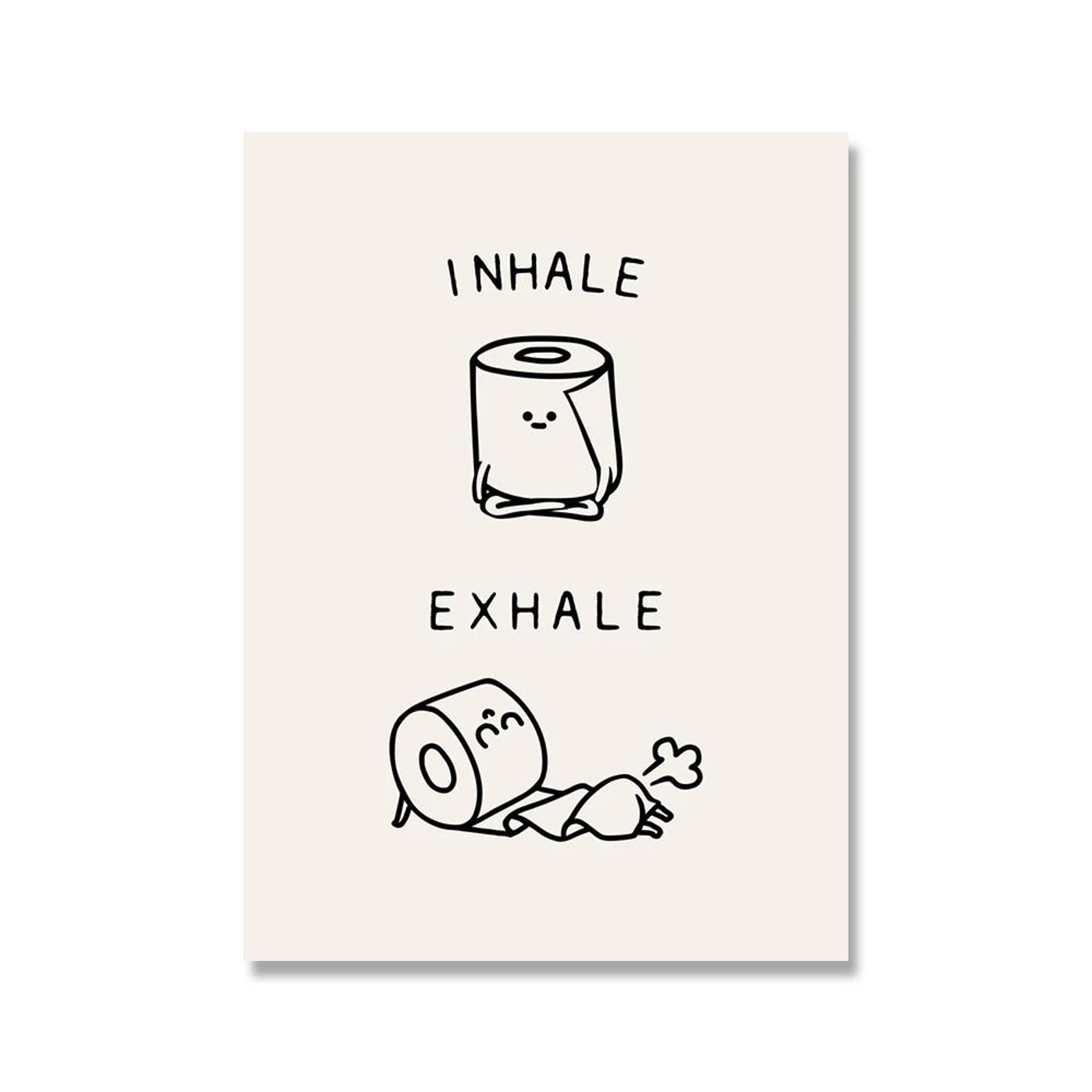Yoga Toilet Paper Canvas  Funny Minimalist Washroom Art  Executive Suite  Nordic Sanctuary Decor 5
