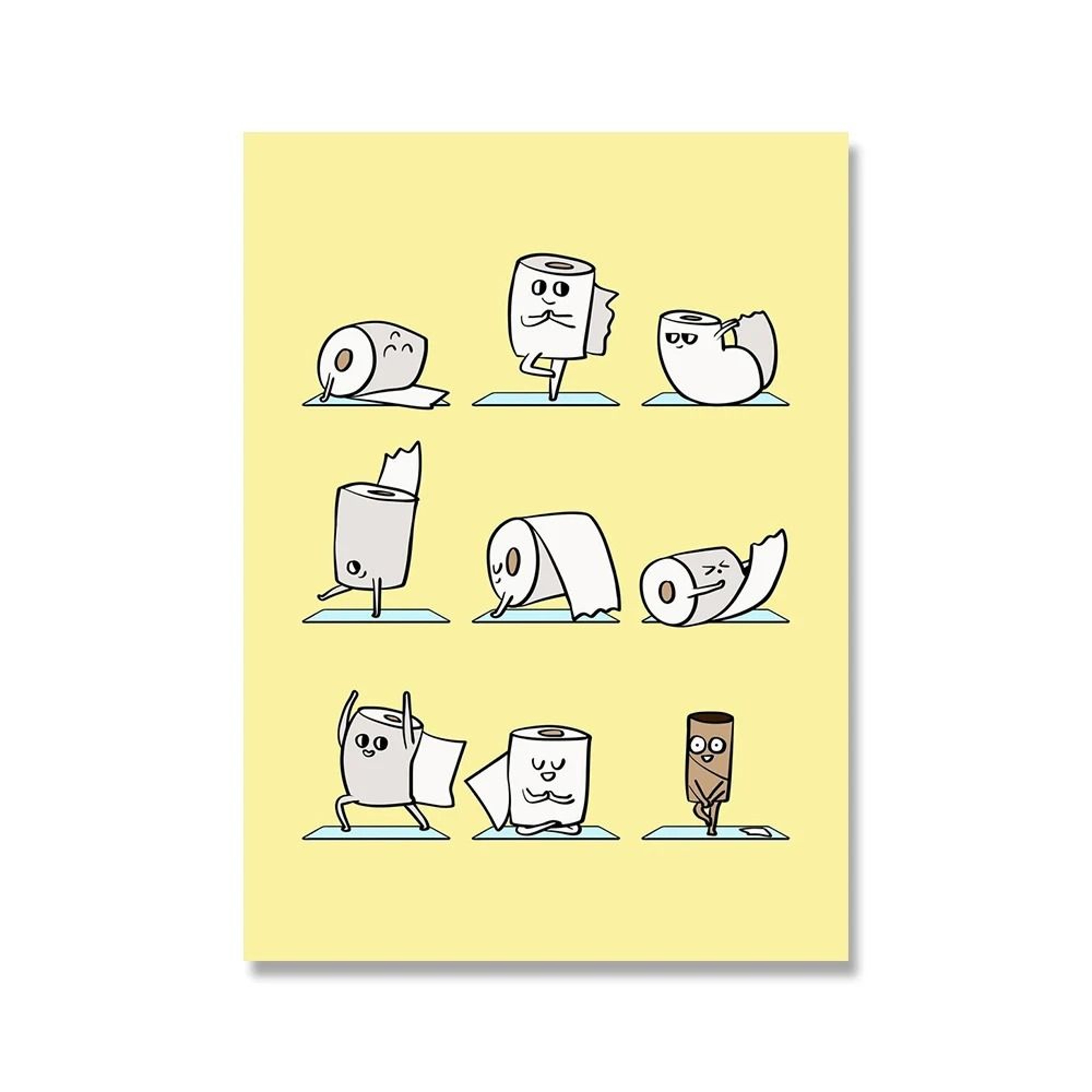 Yoga Toilet Paper Canvas  Funny Minimalist Washroom Art  Executive Suite  Nordic Sanctuary Decor 8