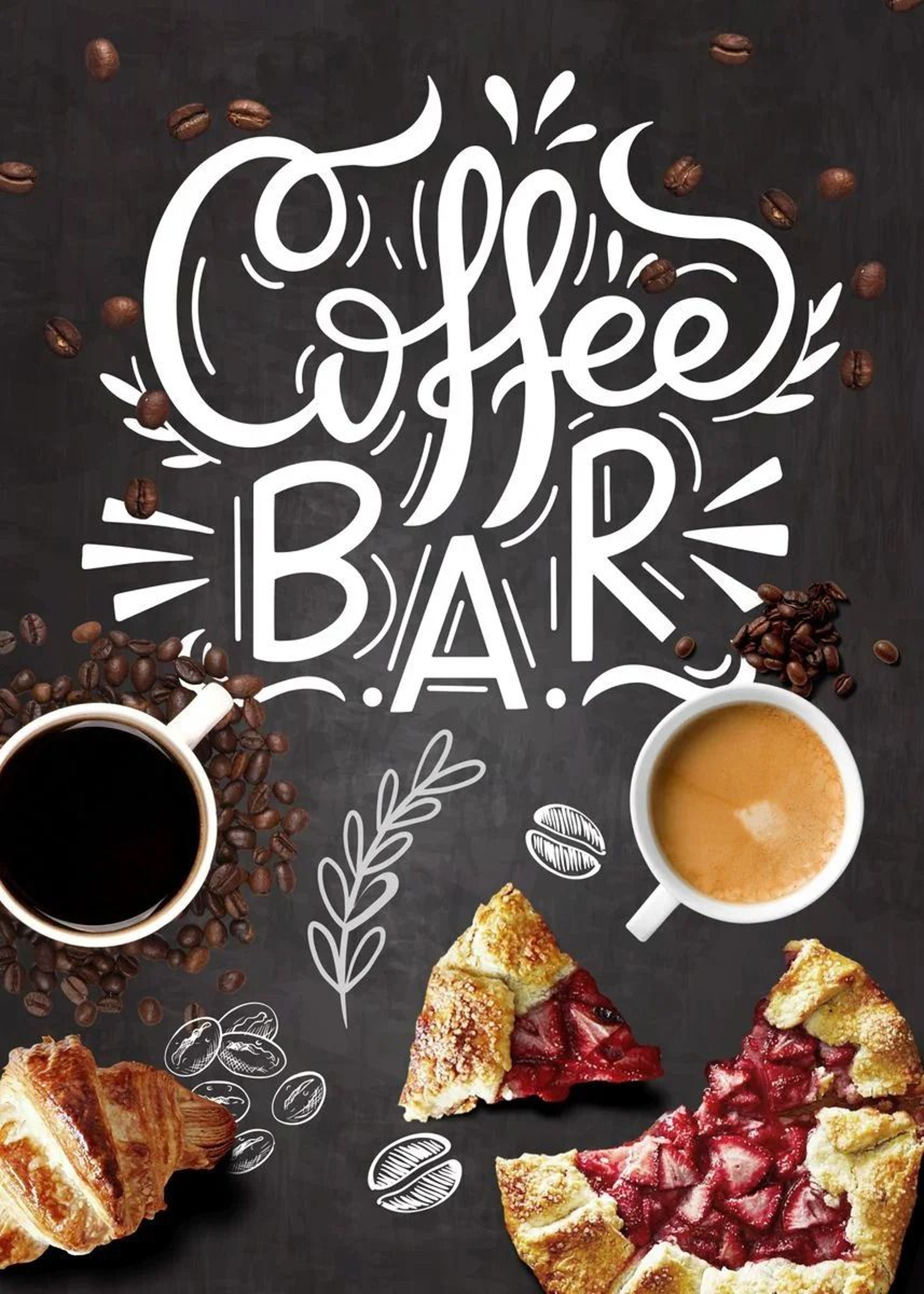 Artisan Brew Canvas  Nordic Coffee Cup  Bakery Chalkboard Art  Executive Kitchen  Cafe Sanctuary De 6