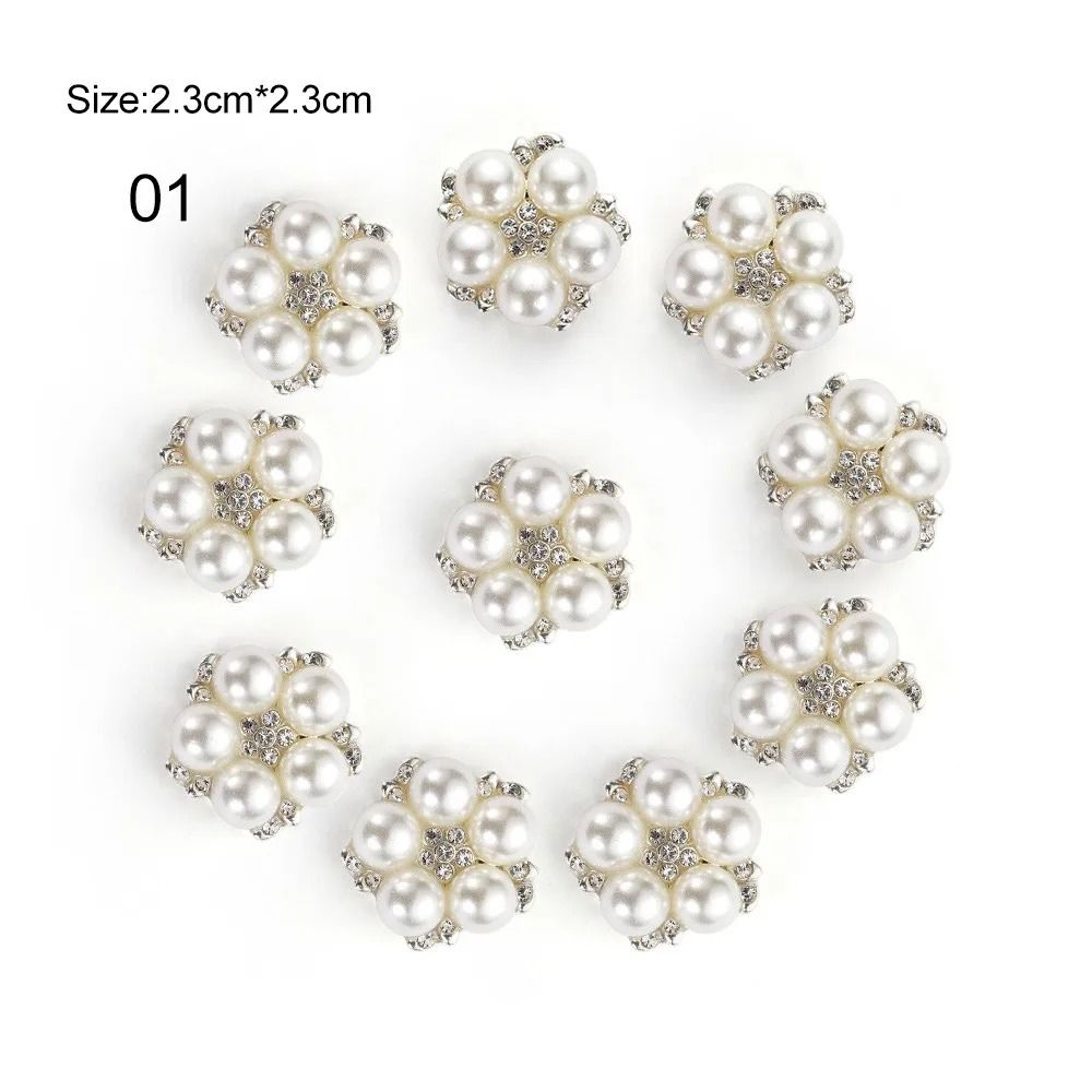 Flower Rhinestones  Pearl Embellishment Technical Logic 7
