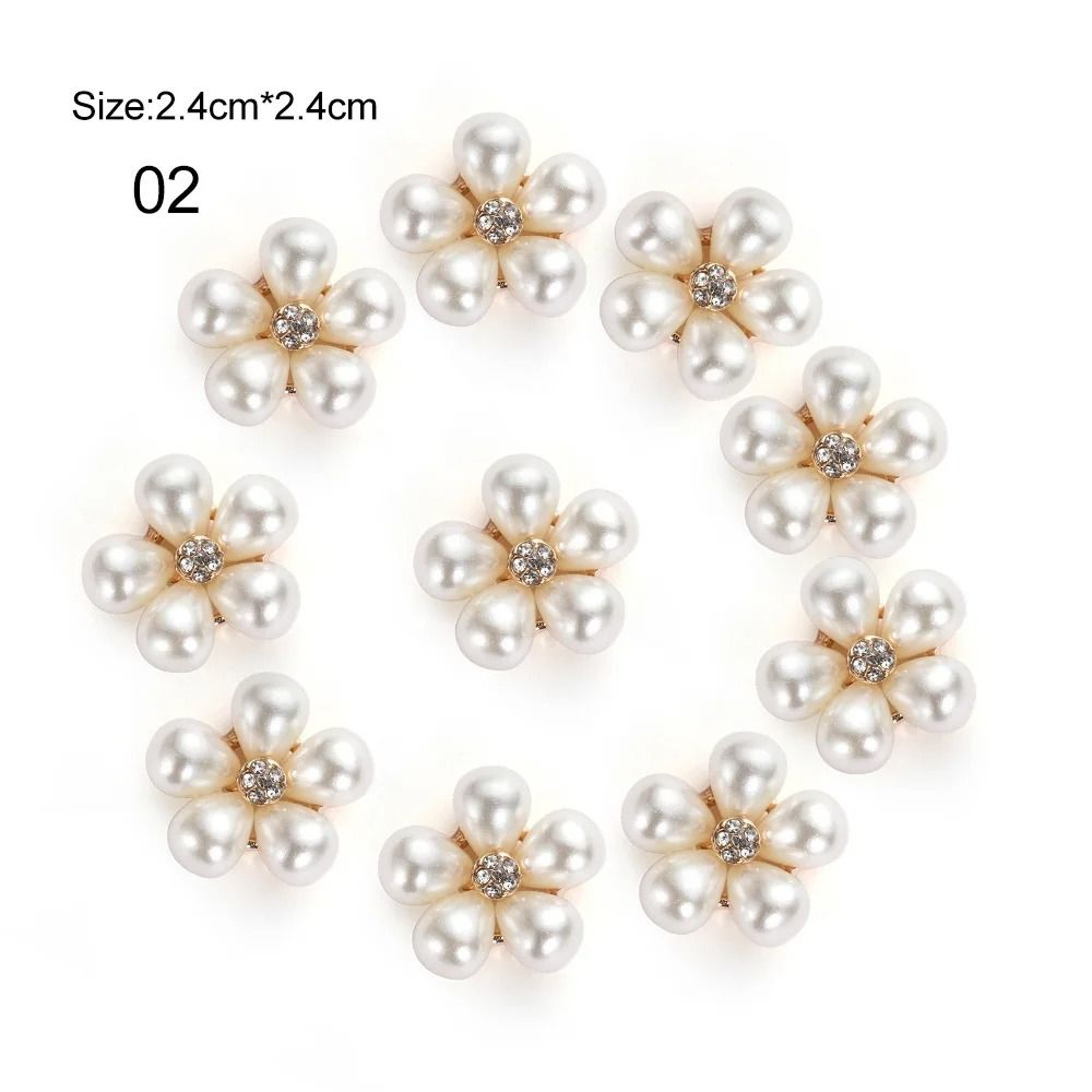 Flower Rhinestones  Pearl Embellishment Technical Logic 8