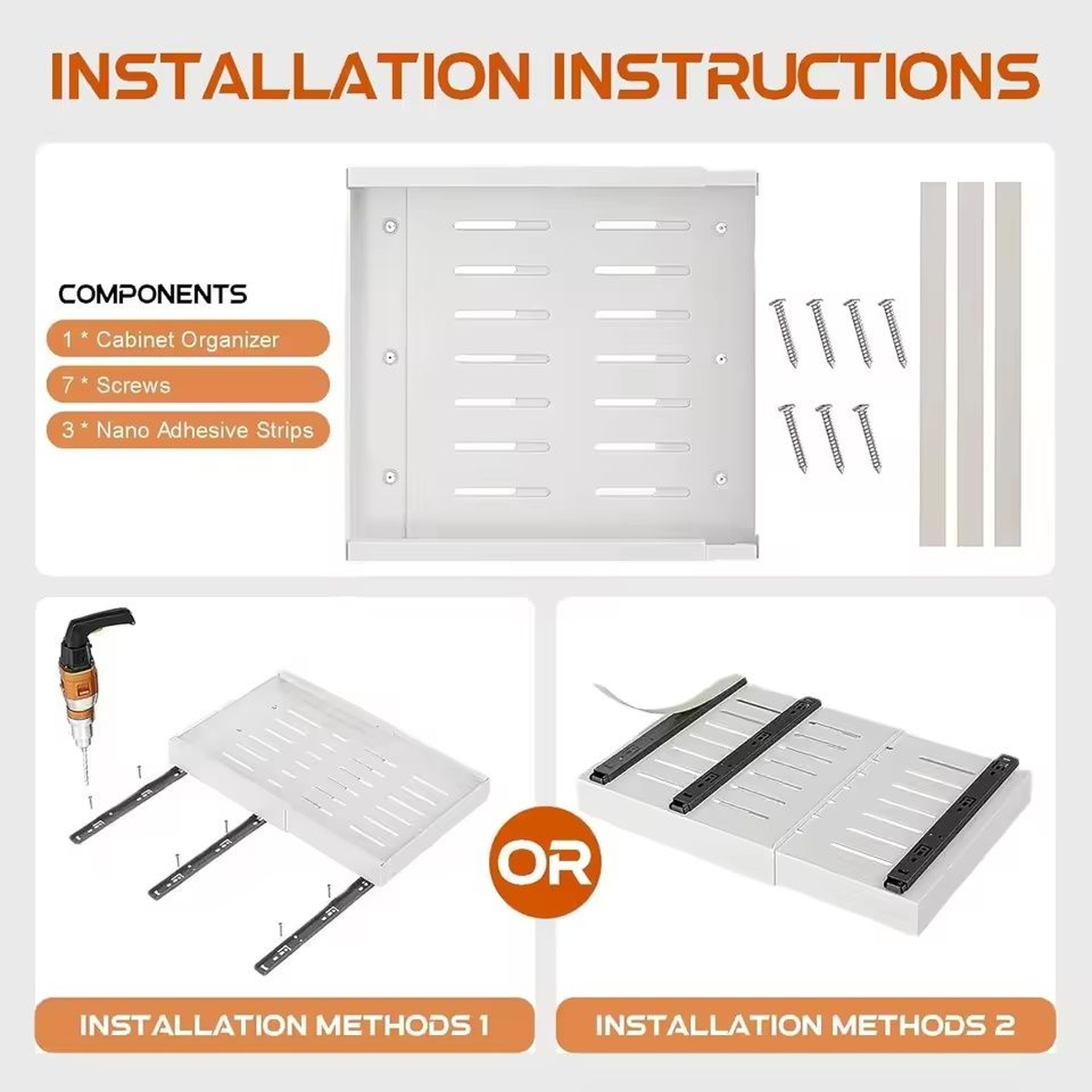 Expandable PullOut Cabinet Organizer  Premium NoPunch SlideOut Drawers 4