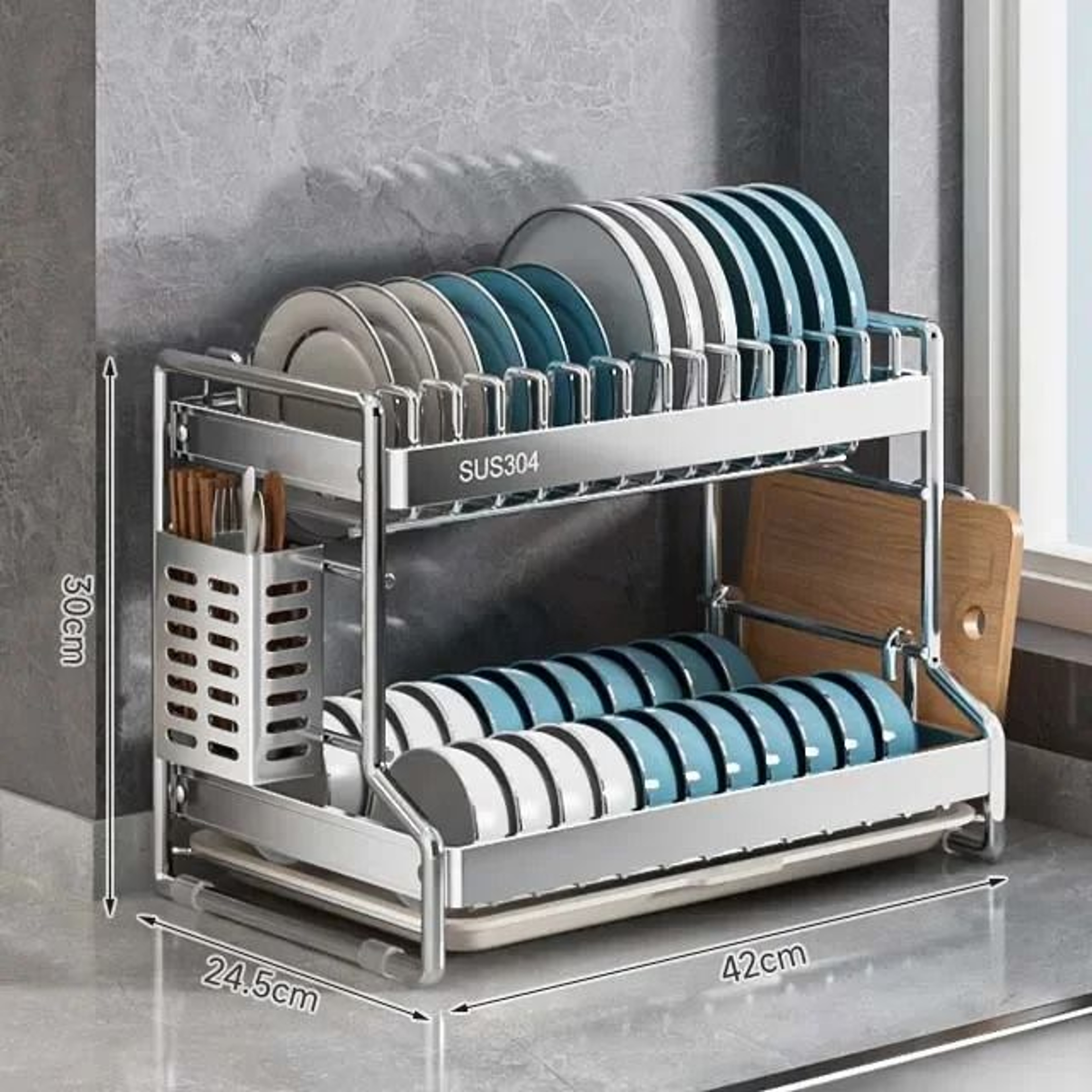 Stainless Steel OverSink Dish Drying Rack  Kitchen Storage Organizer 7