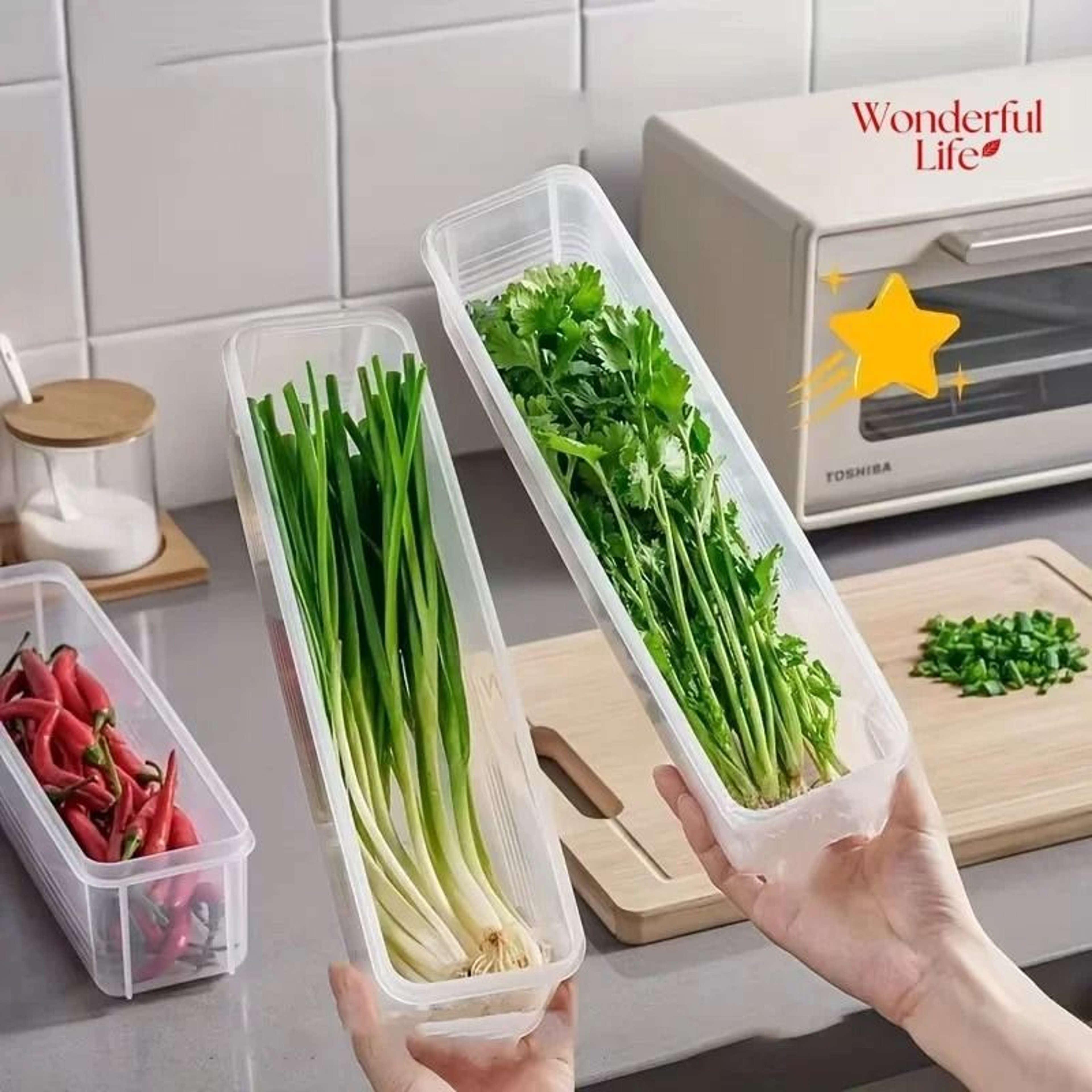 Slim Refrigerator Side Door Food Storage Container  FreshKeeping Box 1