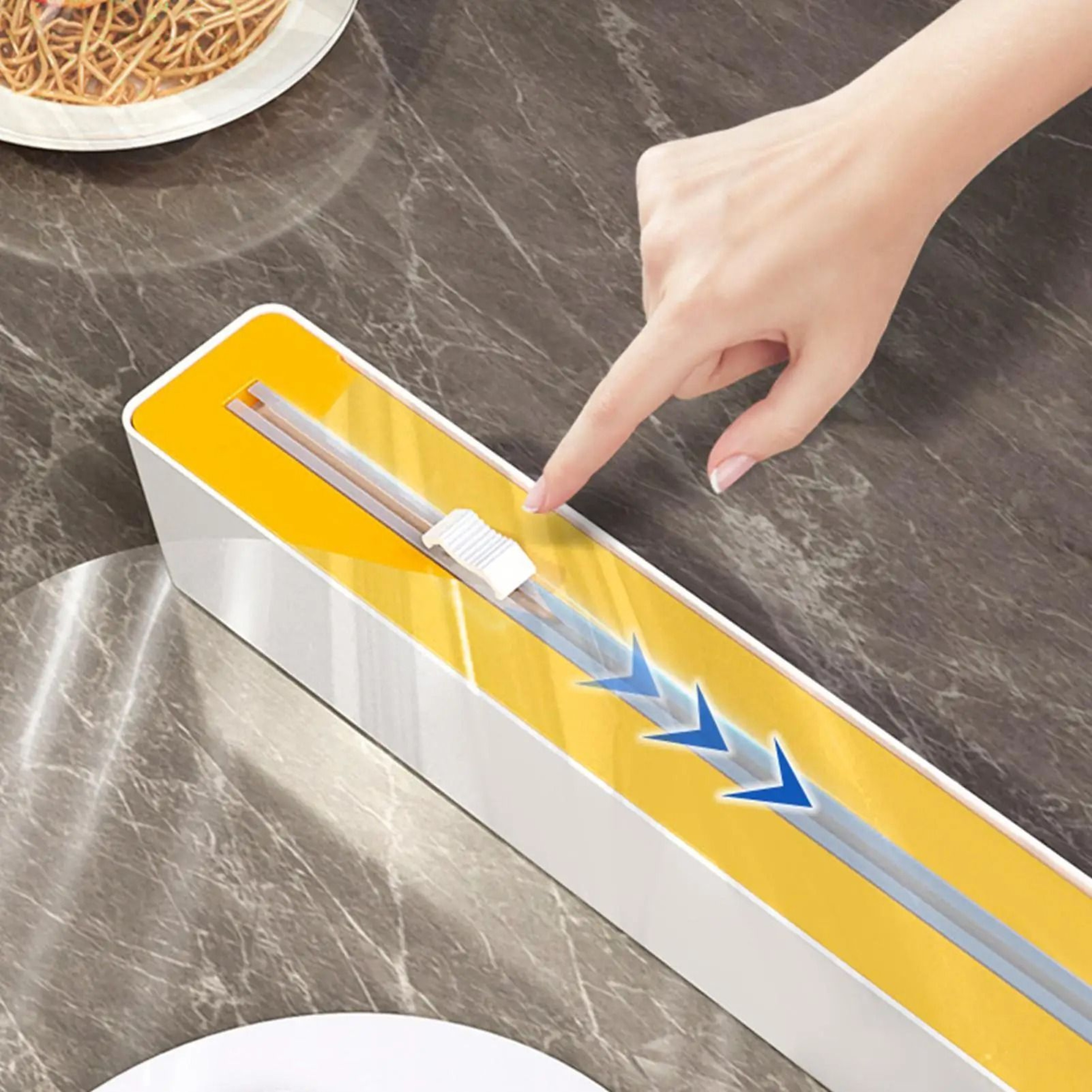 Magnetic Food Wrap Dispenser With Slide Cutter  Suction Cup Base 3