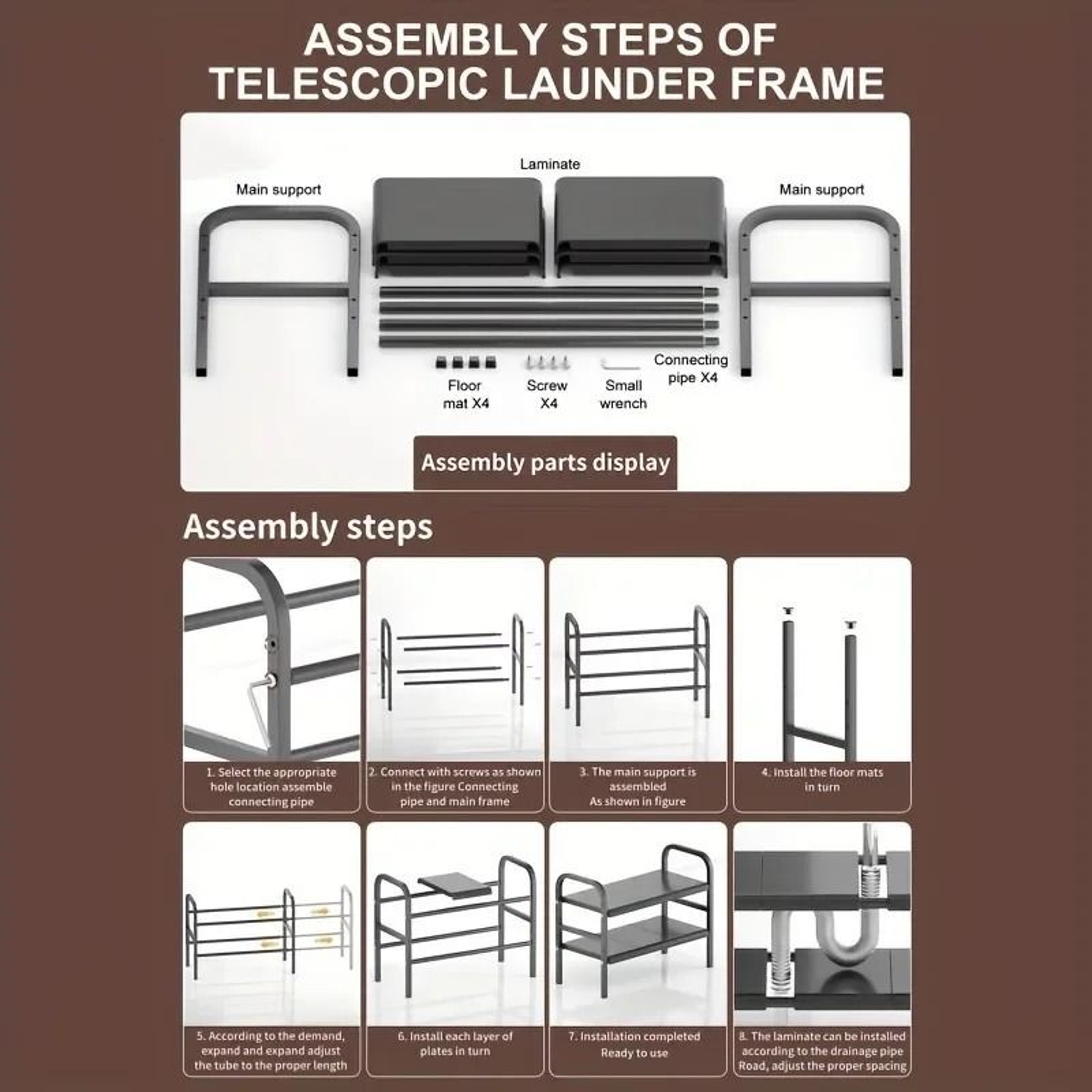 MultiUse Expandable UnderSink Organizer  Adjustable Cabinet Storage Shelf 5
