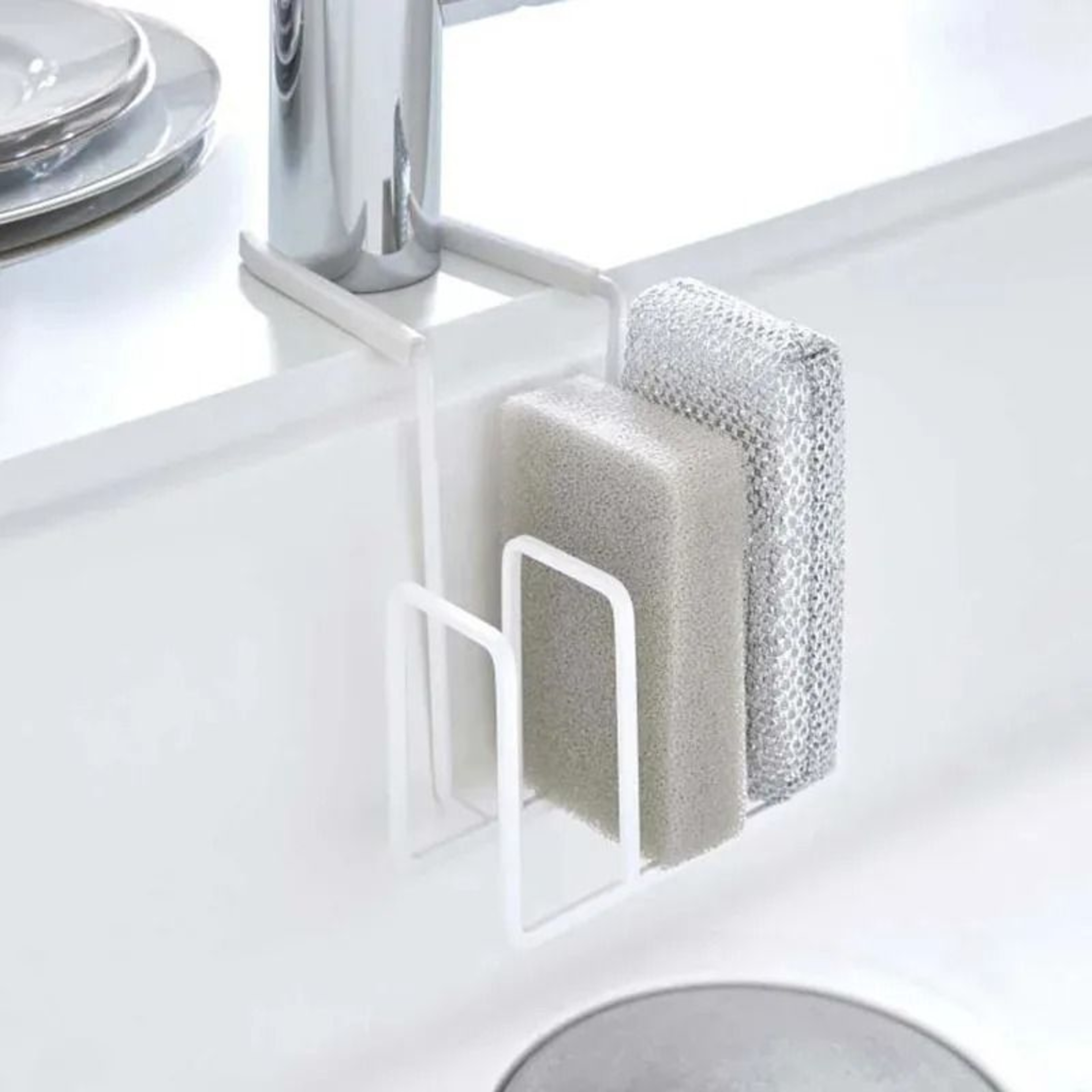 Kitchen Faucet Drain Rack  Hanging Steel Wire Ball Sponge Storage Organizer 4