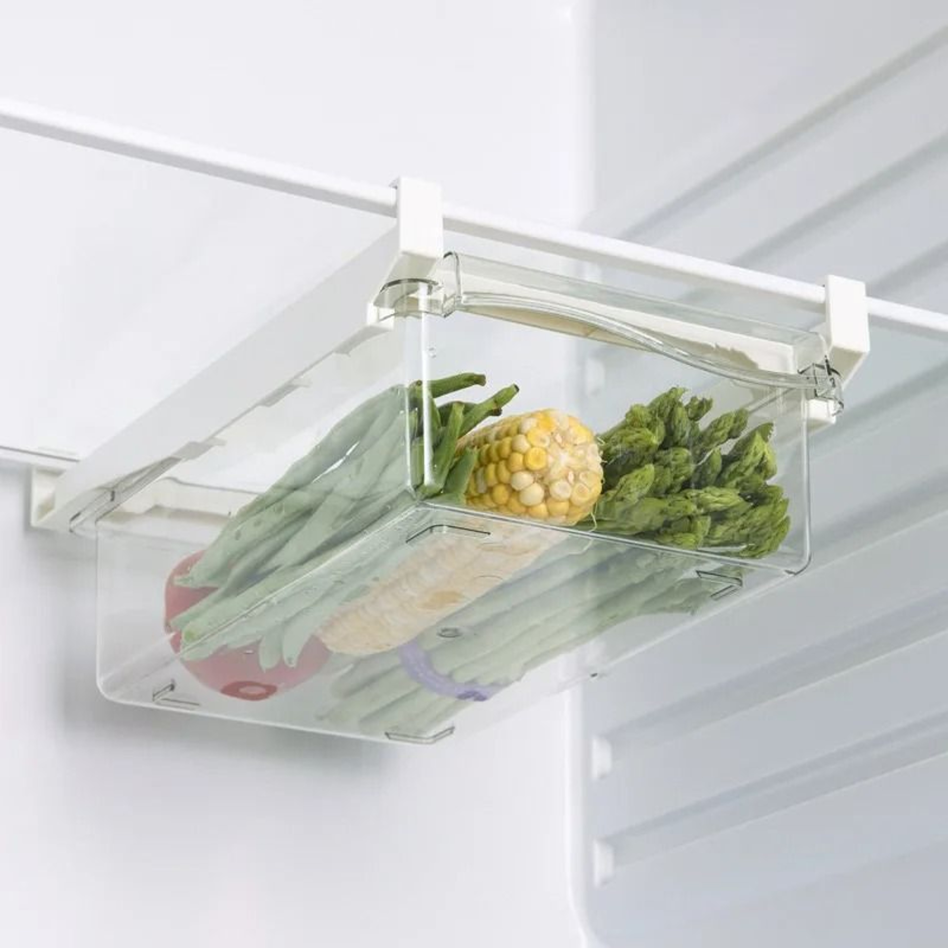 DrawerType UnderShelf Refrigerator Storage Box  Clear FruitEgg Organizer 6