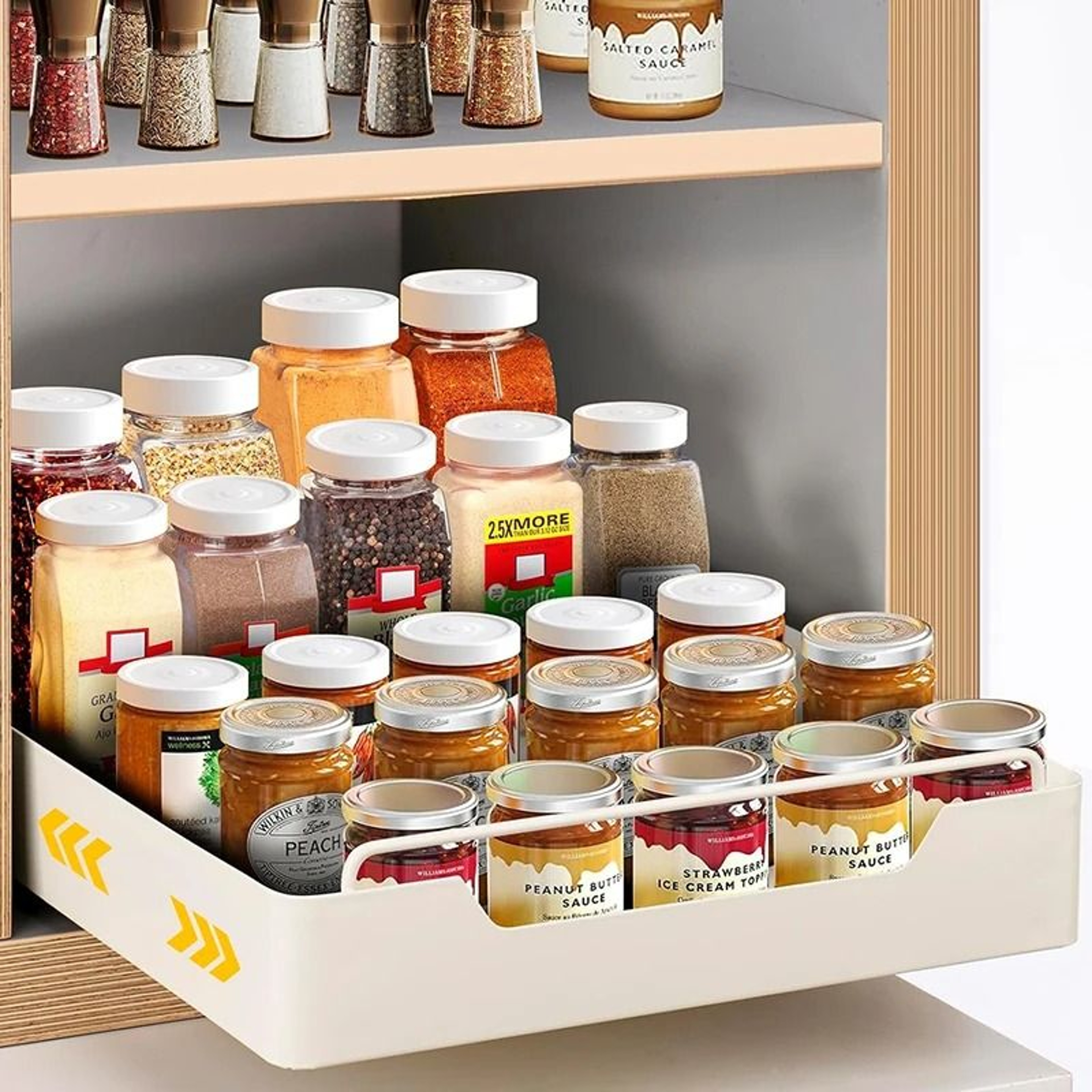HeavyDuty PullOut Cabinet Organizer Drawer With Quiet Damping Sliding Rails 1