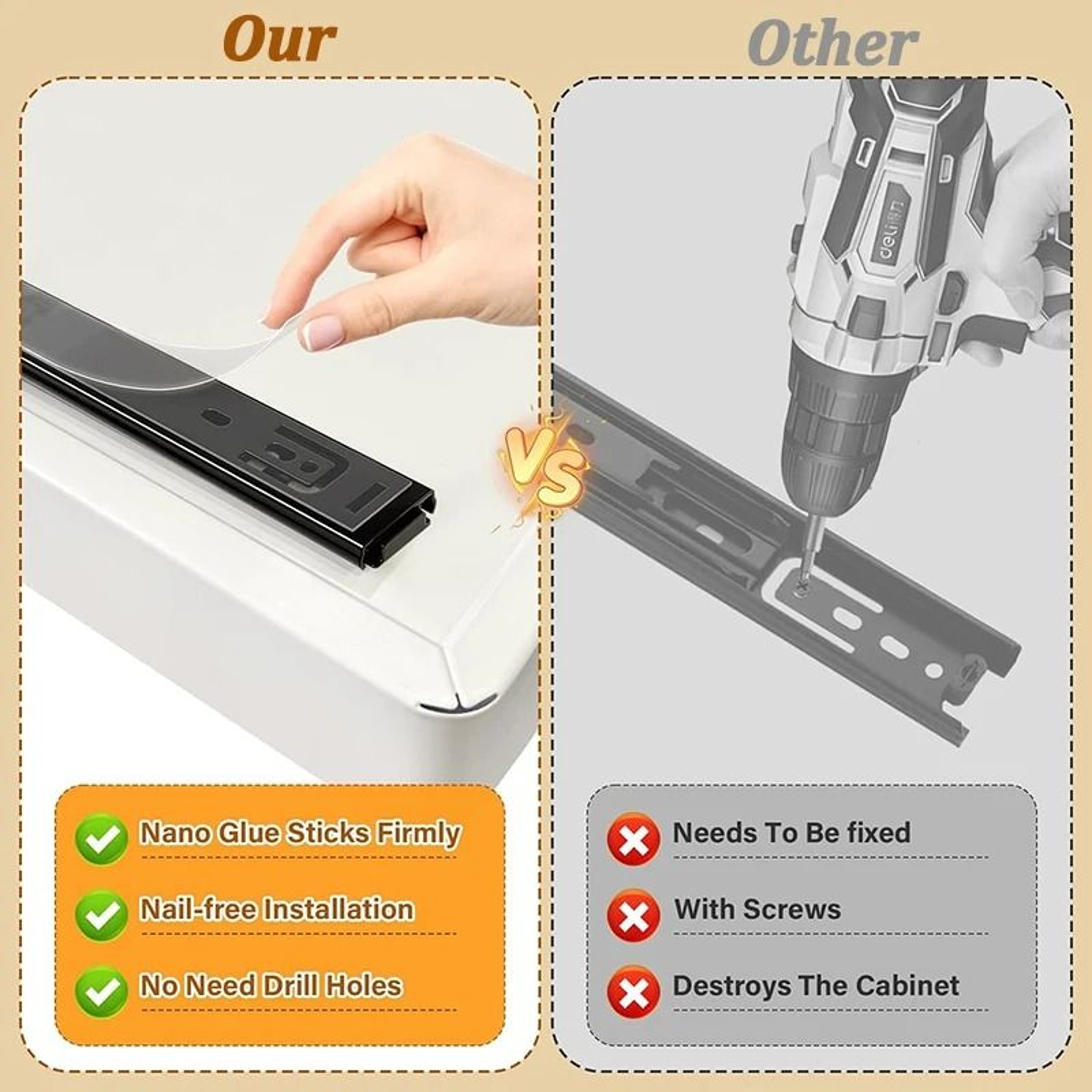 HeavyDuty PullOut Cabinet Organizer Drawer With Quiet Damping Sliding Rails 5