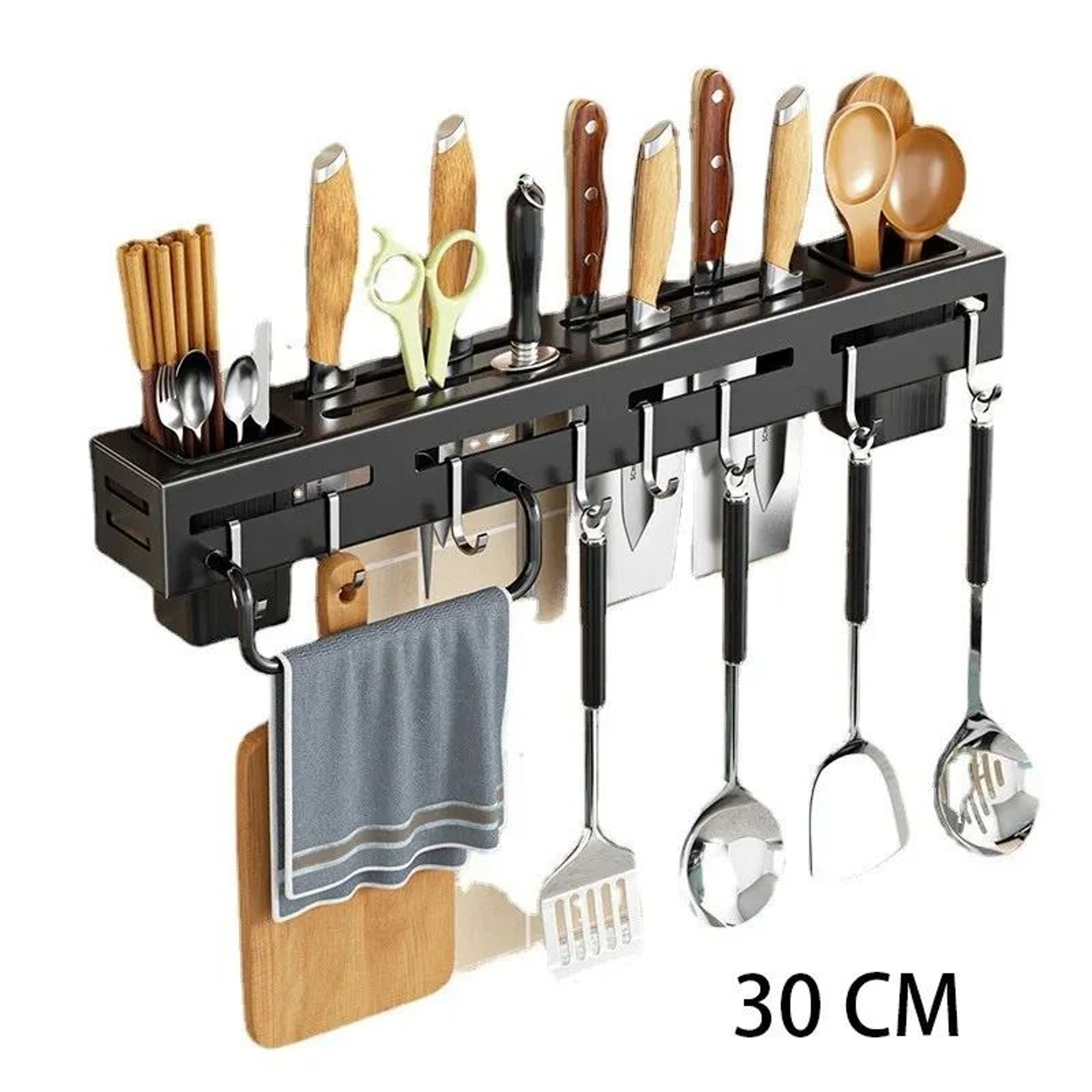 WallMounted Stainless Steel Knife Holder  Kitchen Tool Storage Rack 6