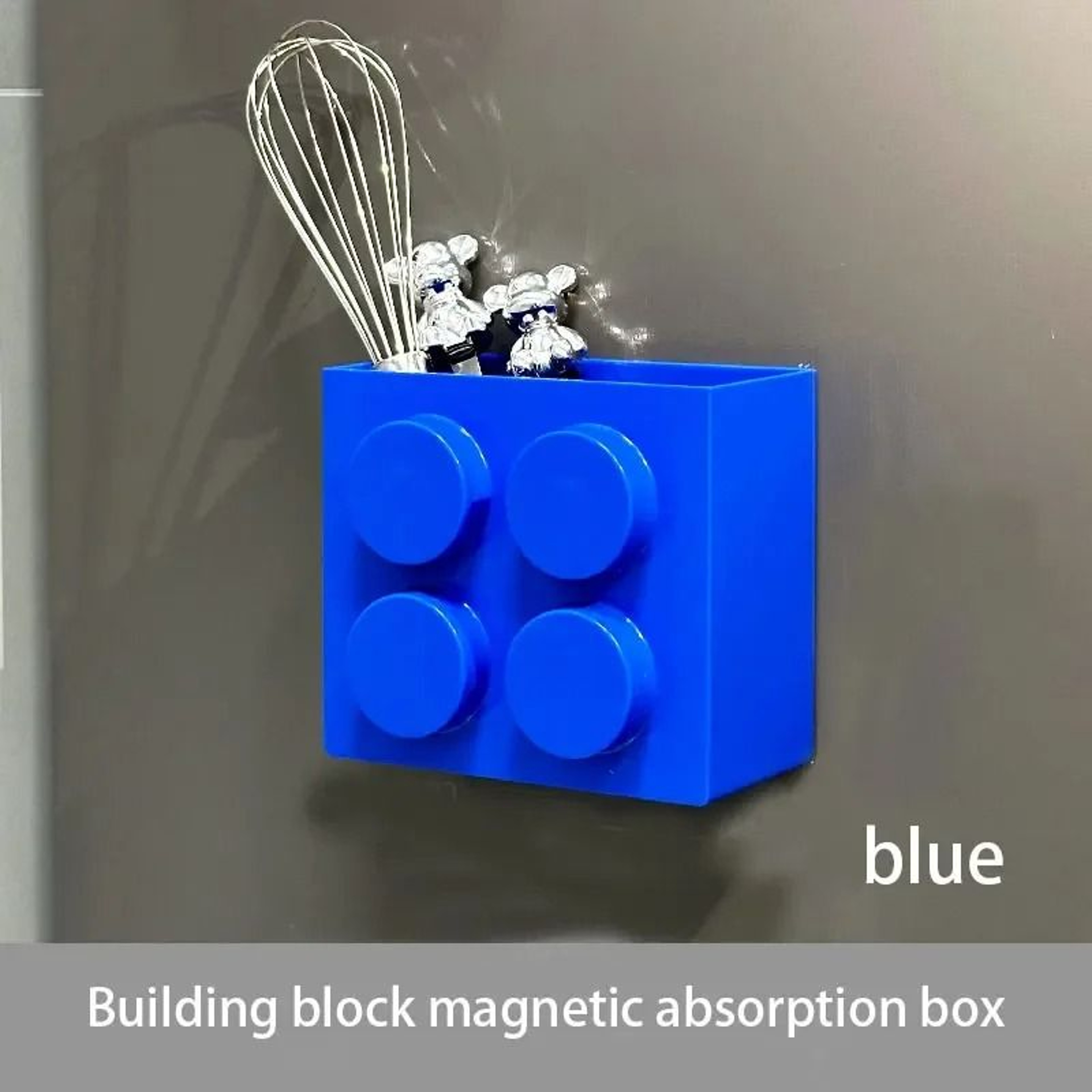Modular BuildingBlock Magnetic Storage Box  Floating Refrigerator Wall Organizer 11