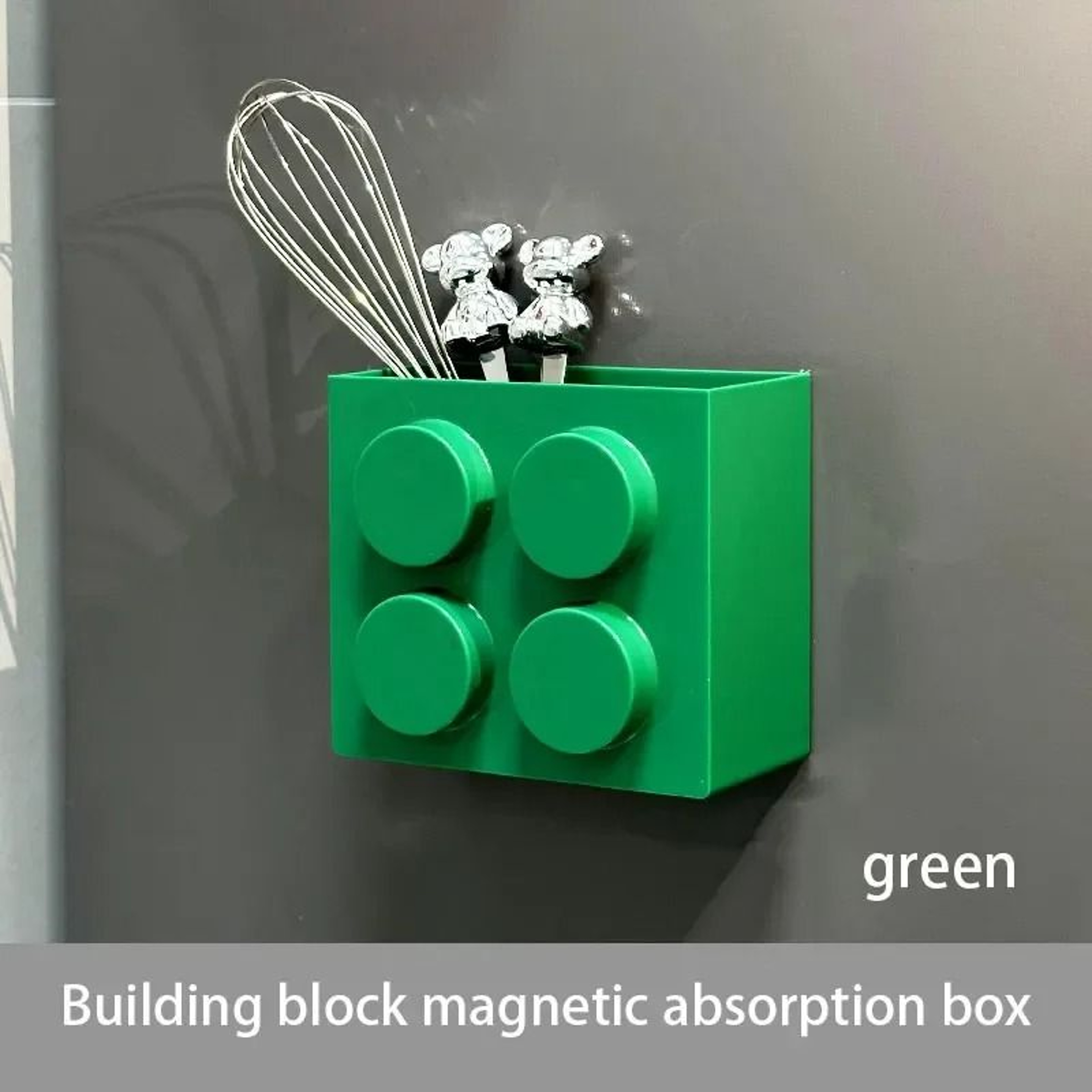 Modular BuildingBlock Magnetic Storage Box  Floating Refrigerator Wall Organizer 4