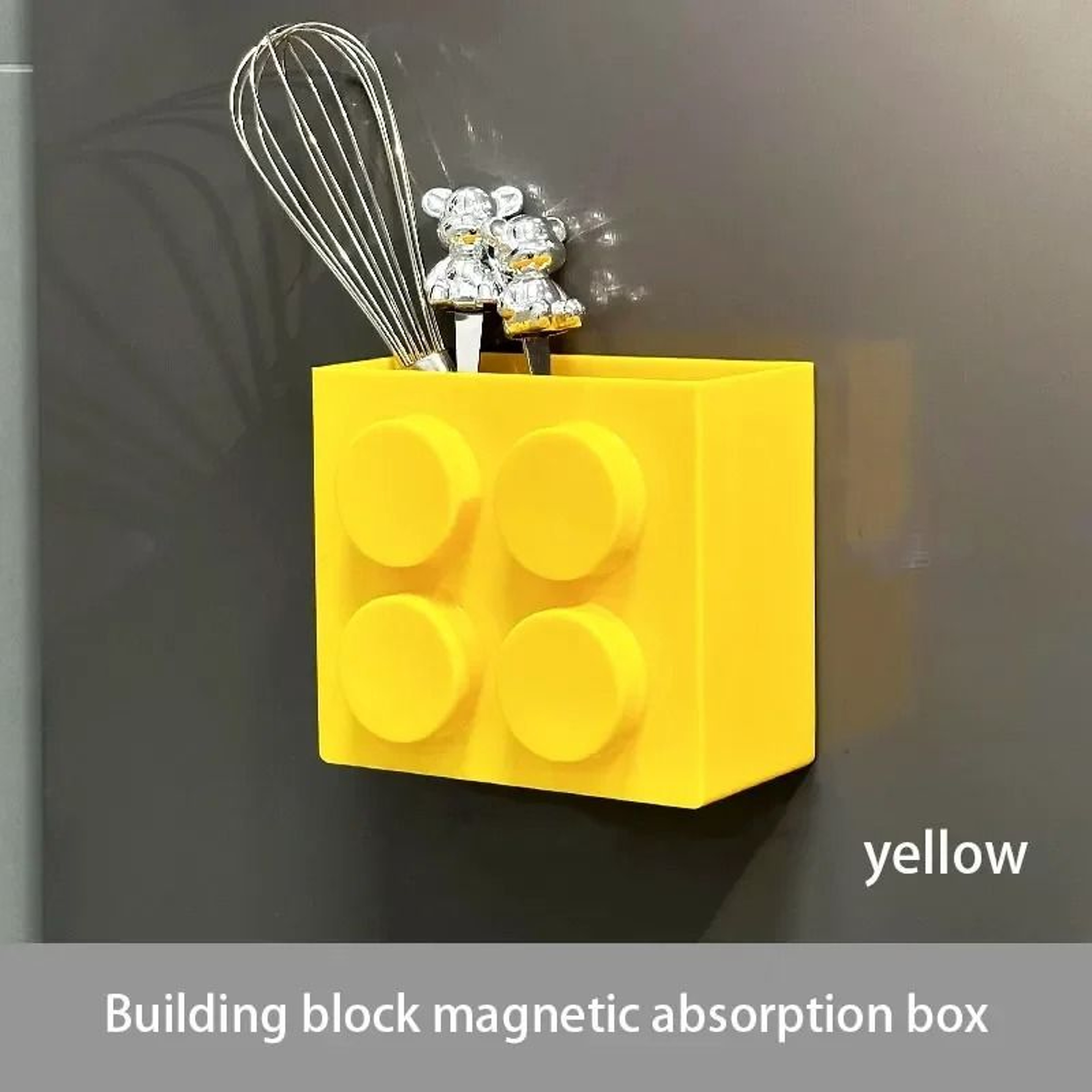 Modular BuildingBlock Magnetic Storage Box  Floating Refrigerator Wall Organizer 13