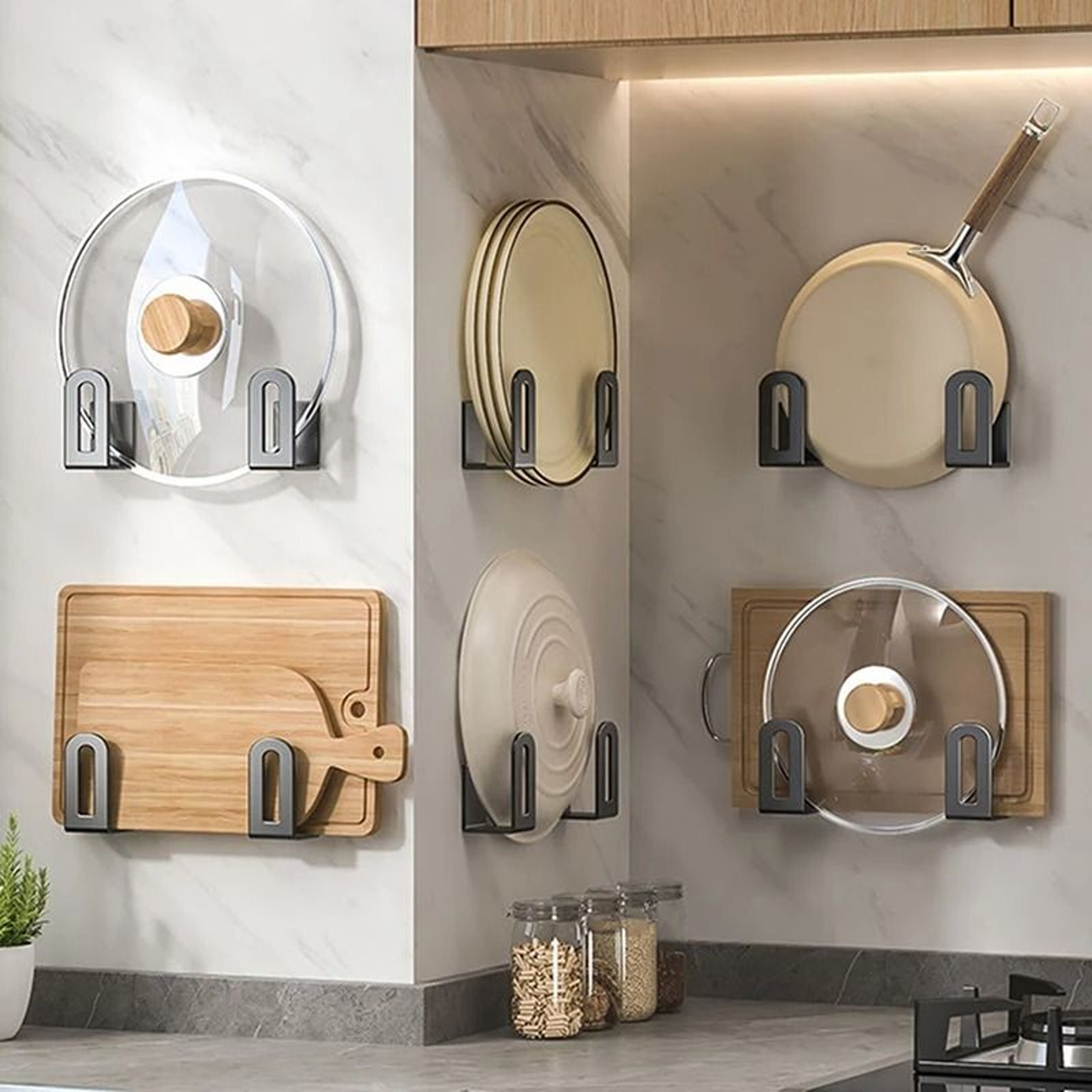 2Piece Stainless Steel Pot Lid  Cutting Board Rack  WallMounted Sink Sponge Organizer 1