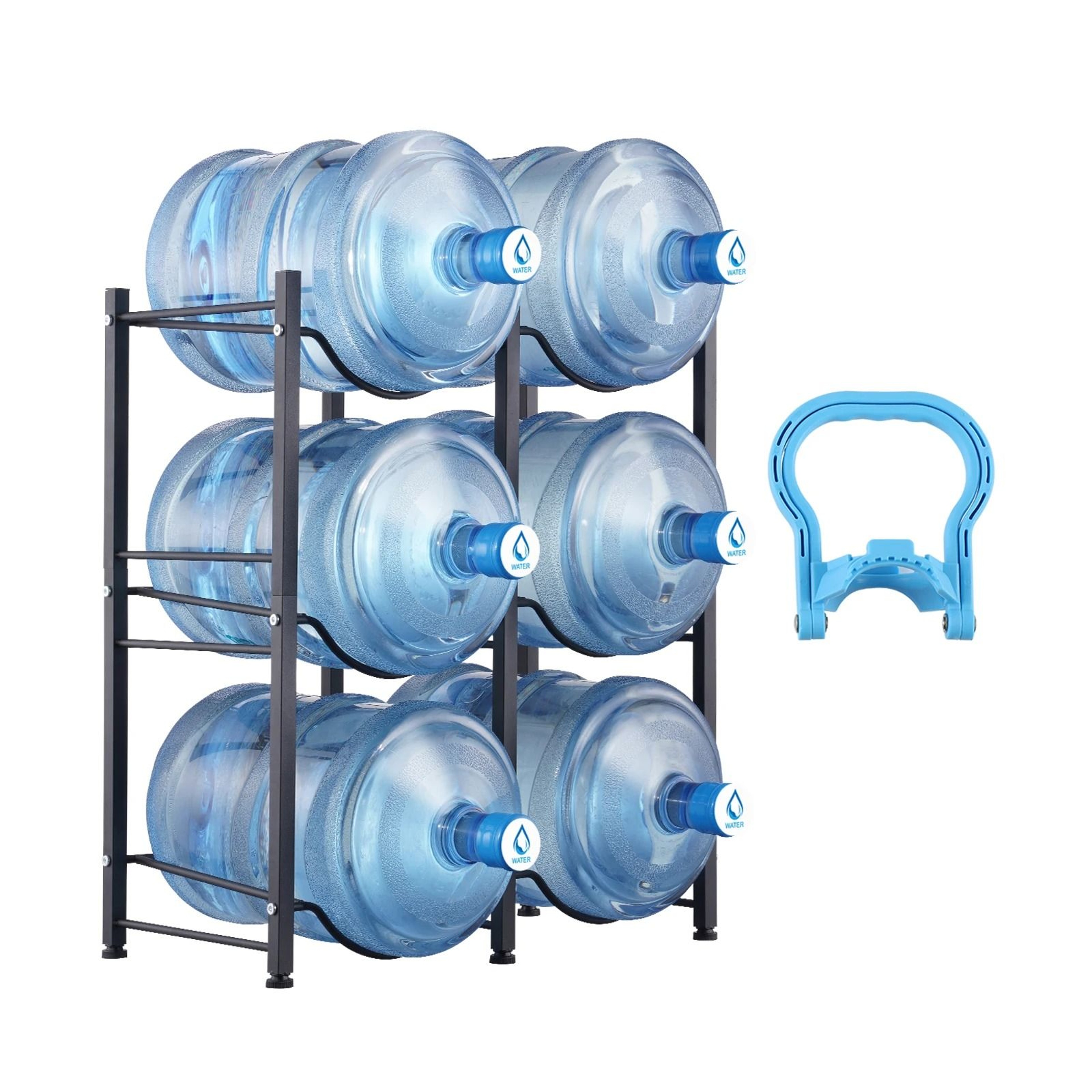 SucceBuy Premium HeavyDuty Water Jug Holder  345Tier Industrial Iron Water Bottle Storage Rack 0