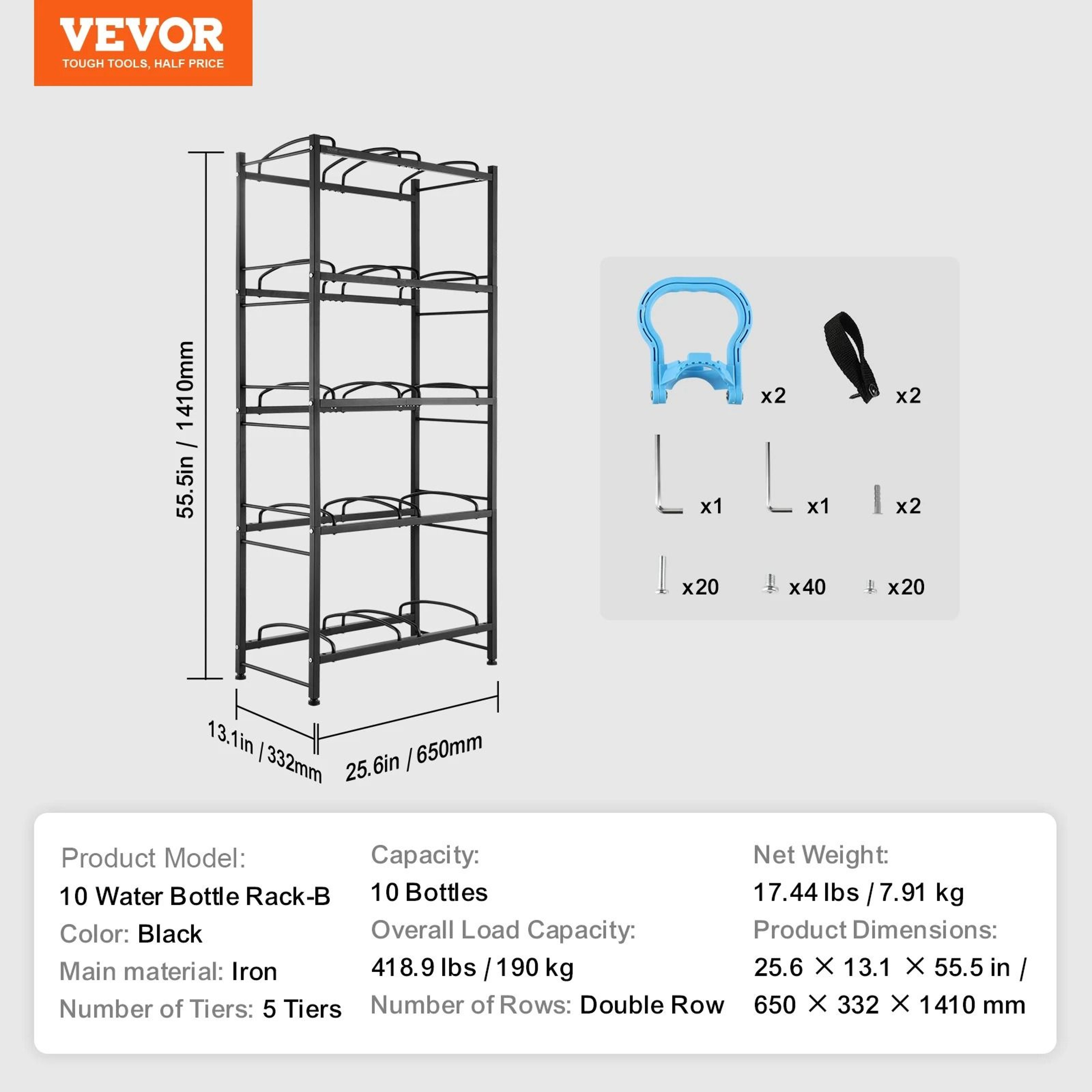 SucceBuy Premium HeavyDuty Water Jug Holder  345Tier Industrial Iron Water Bottle Storage Rack 10
