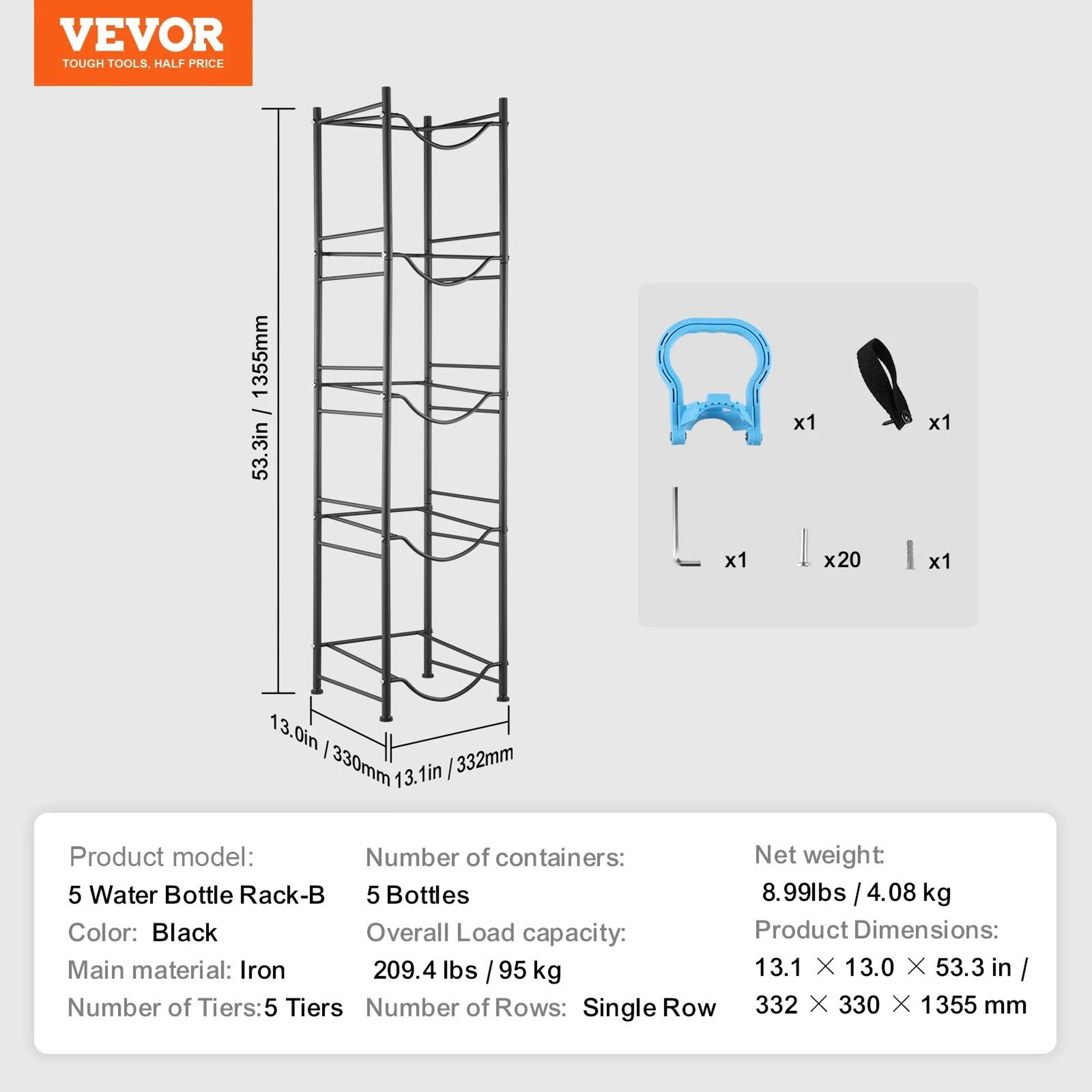 SucceBuy Premium HeavyDuty Water Jug Holder  345Tier Industrial Iron Water Bottle Storage Rack 11