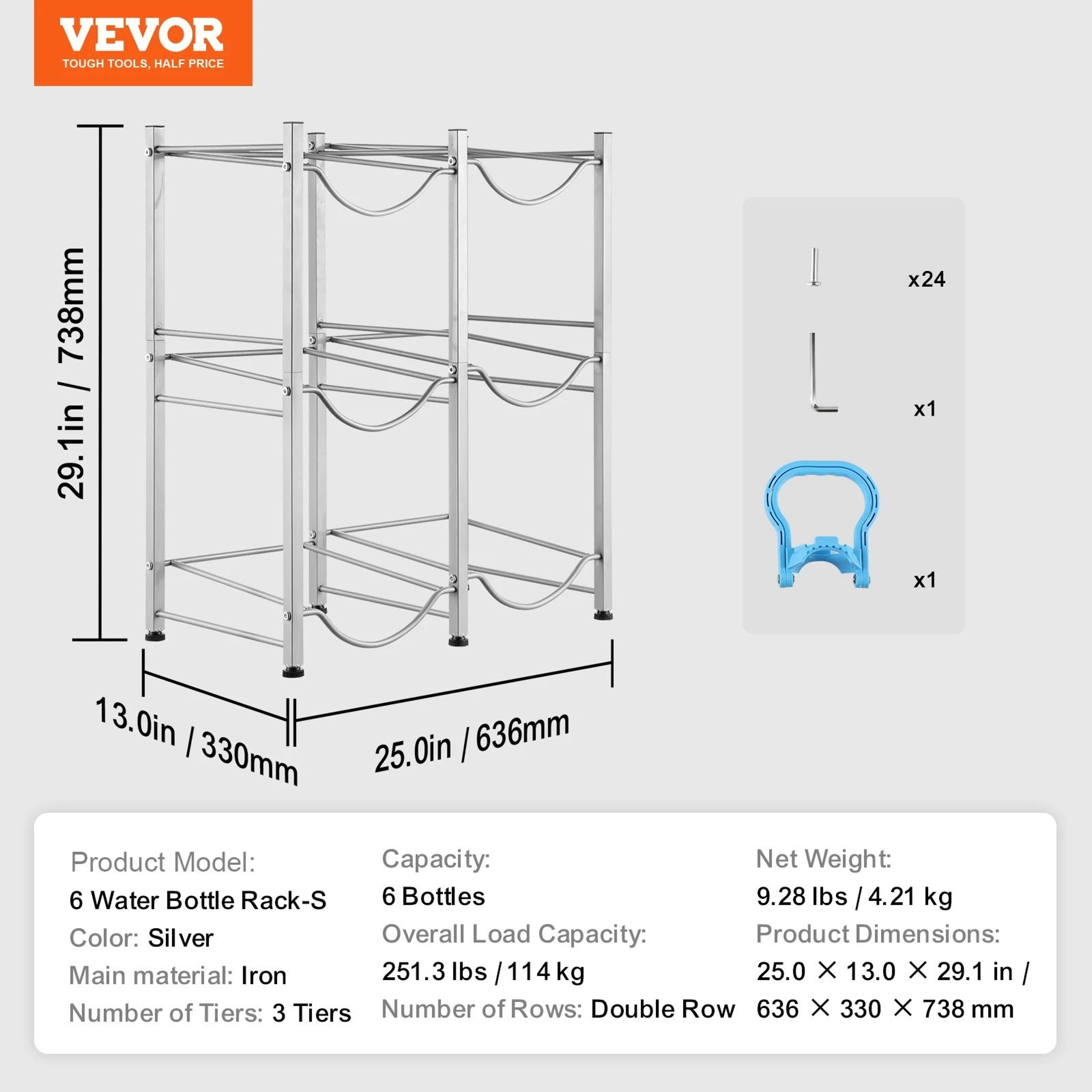 SucceBuy Premium HeavyDuty Water Jug Holder  345Tier Industrial Iron Water Bottle Storage Rack 12