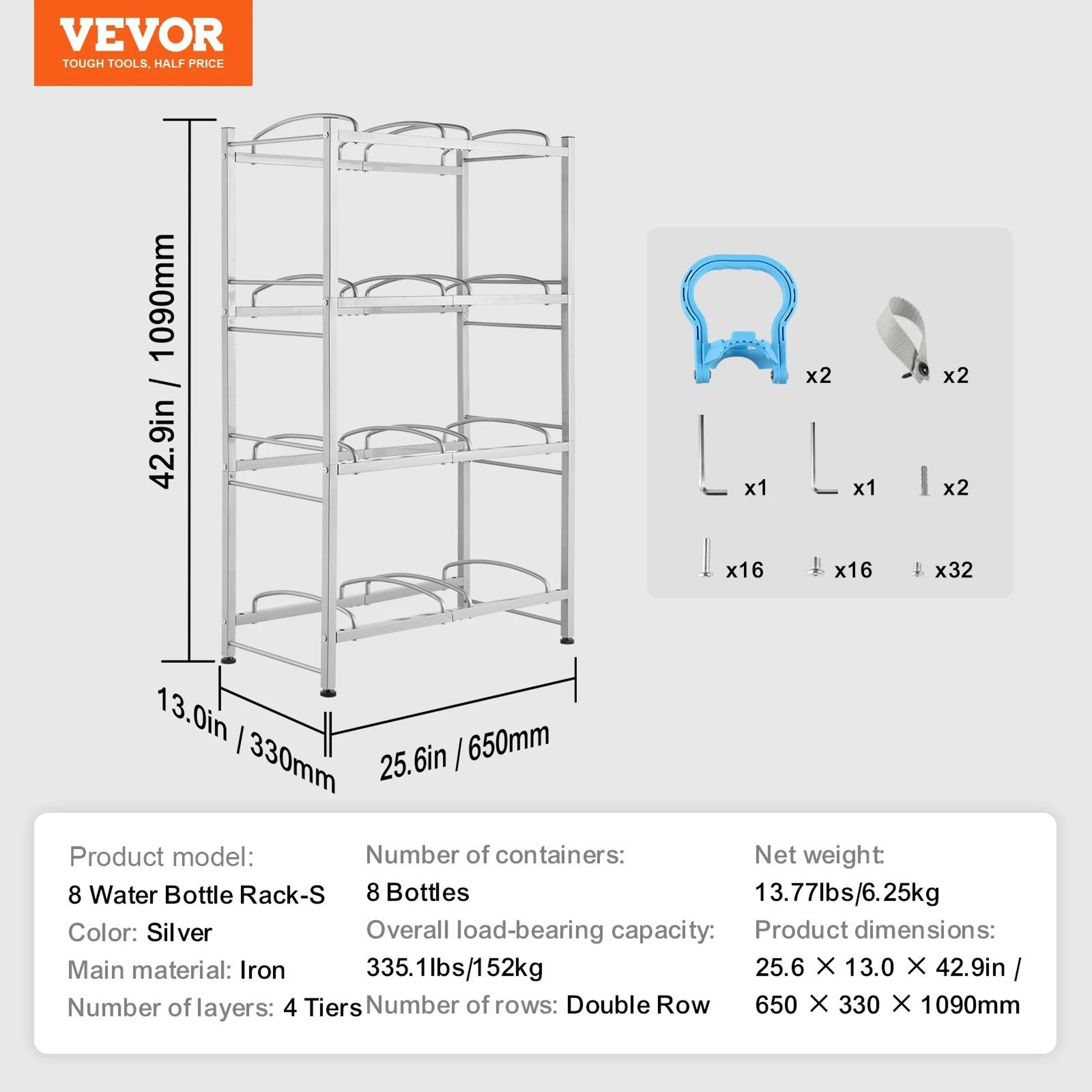 SucceBuy Premium HeavyDuty Water Jug Holder  345Tier Industrial Iron Water Bottle Storage Rack 14