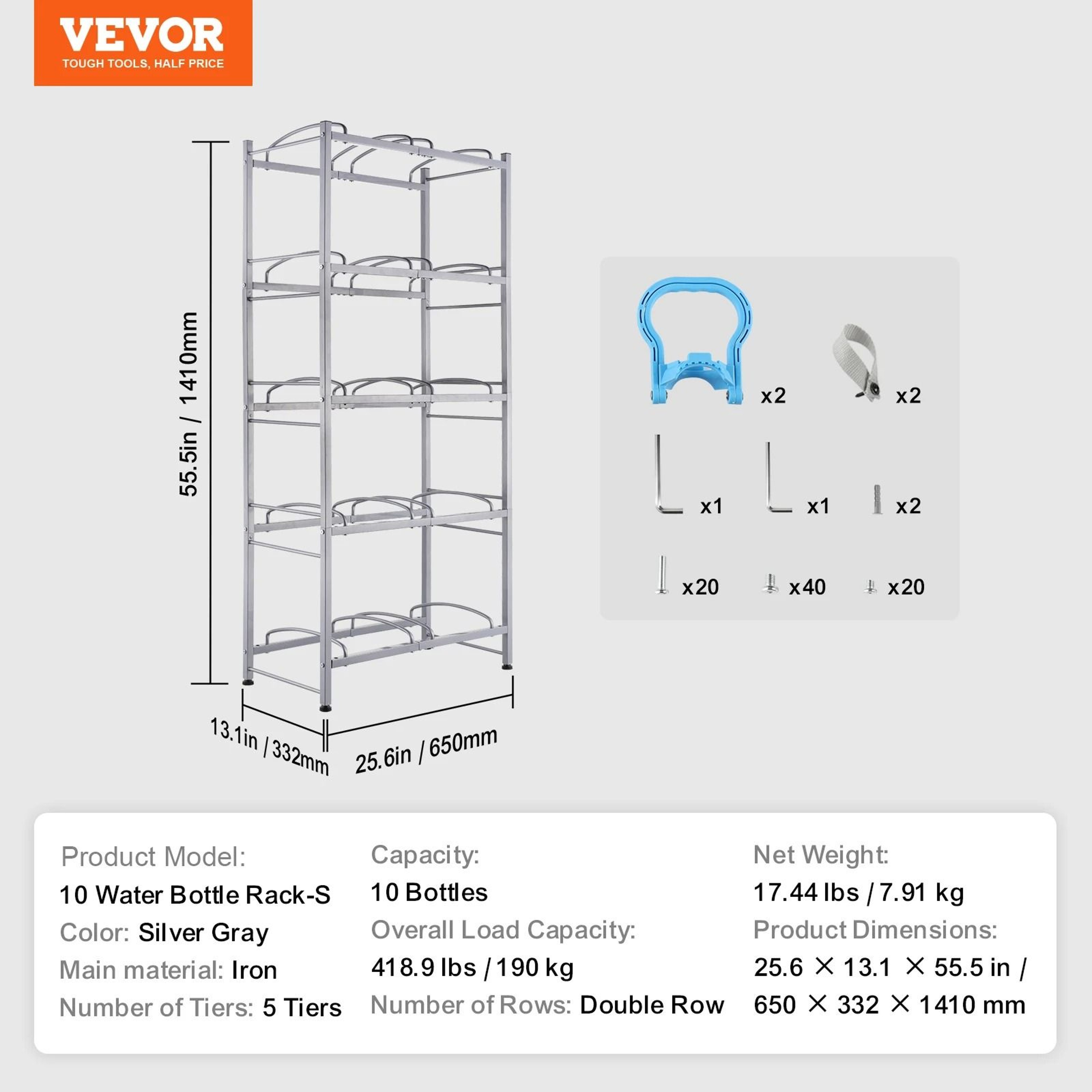 SucceBuy Premium HeavyDuty Water Jug Holder  345Tier Industrial Iron Water Bottle Storage Rack 15