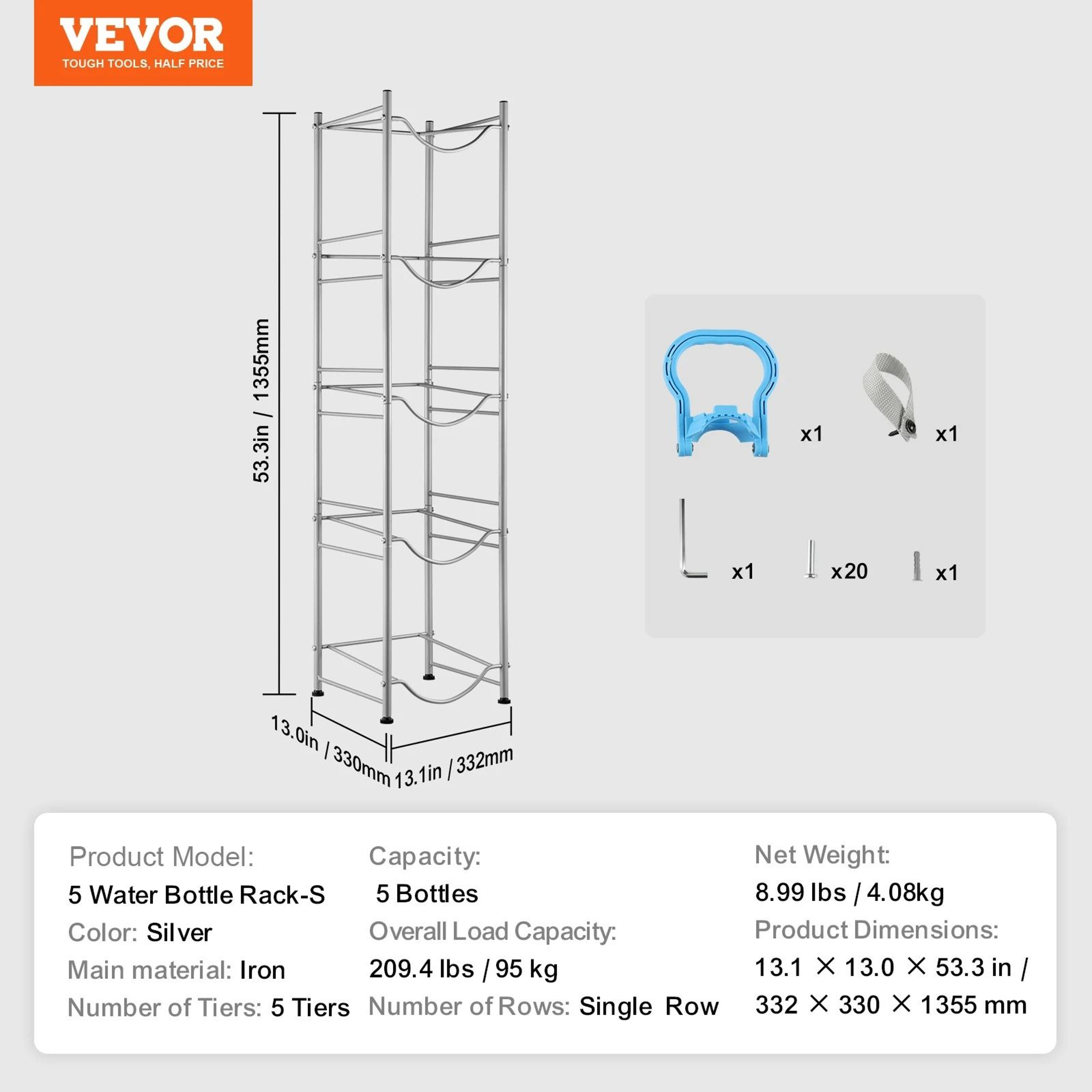 SucceBuy Premium HeavyDuty Water Jug Holder  345Tier Industrial Iron Water Bottle Storage Rack 16