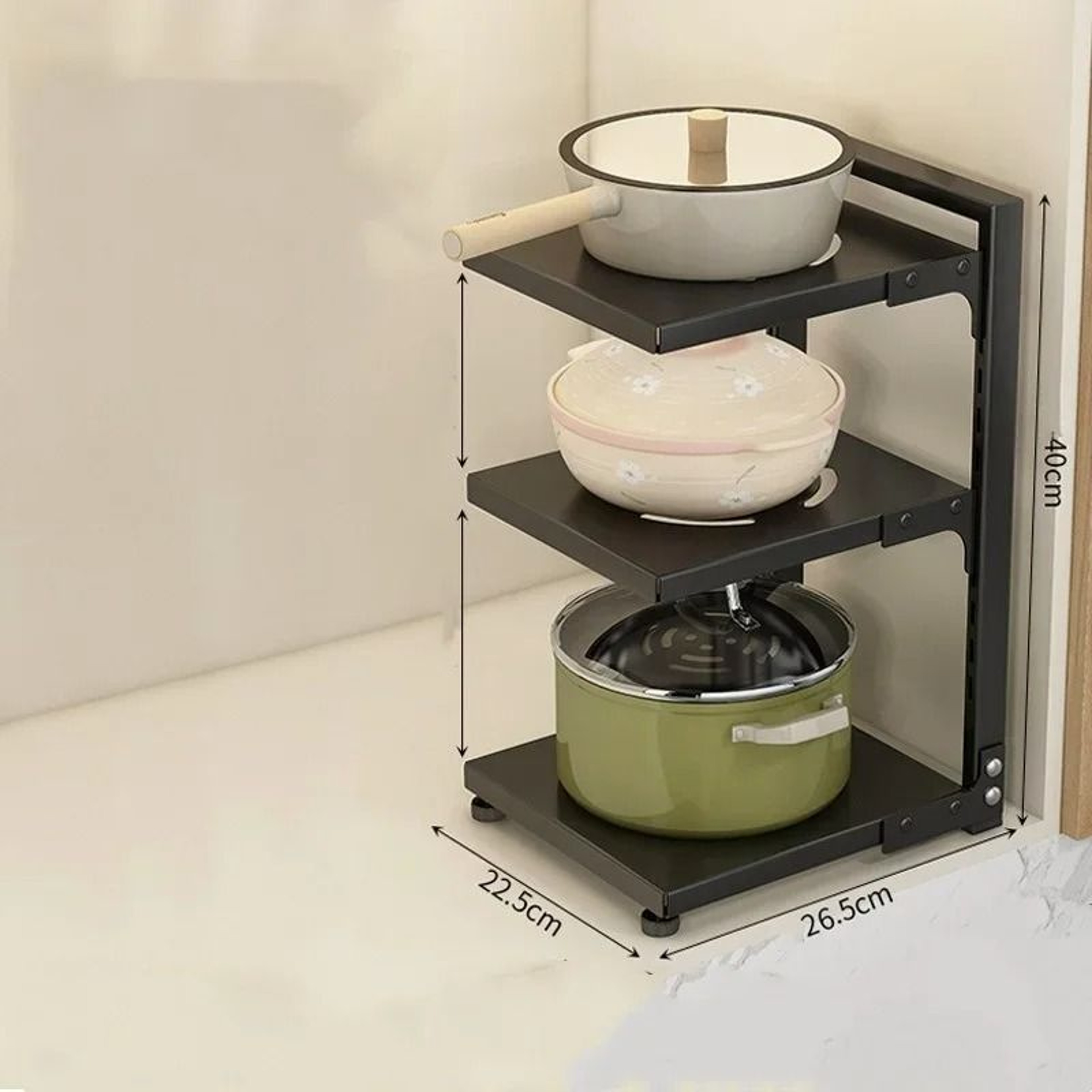 Carbon Steel MultiLayer UnderSink Cabinet  HeavyDuty Pot Organizer Rack 10