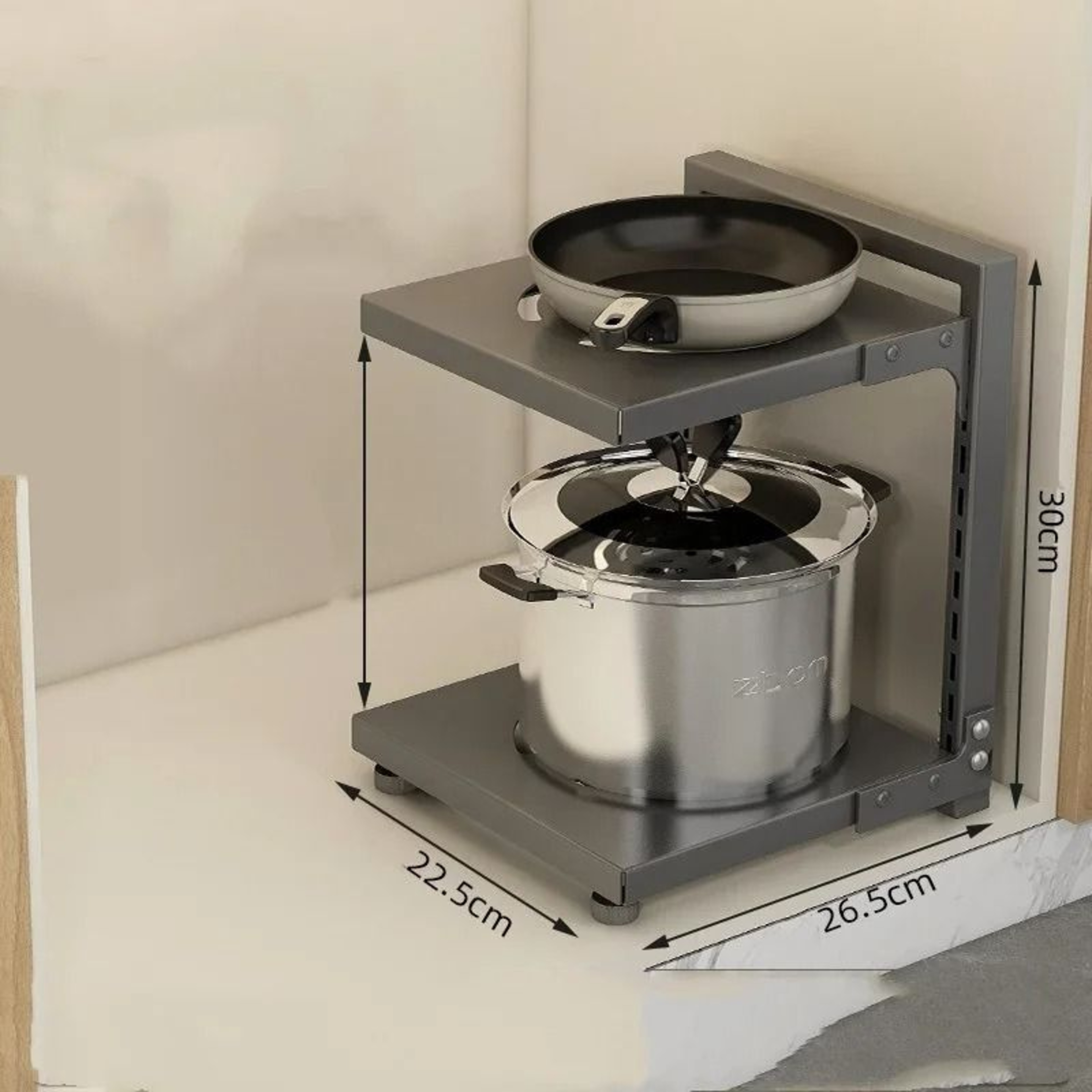 Carbon Steel MultiLayer UnderSink Cabinet  HeavyDuty Pot Organizer Rack 6