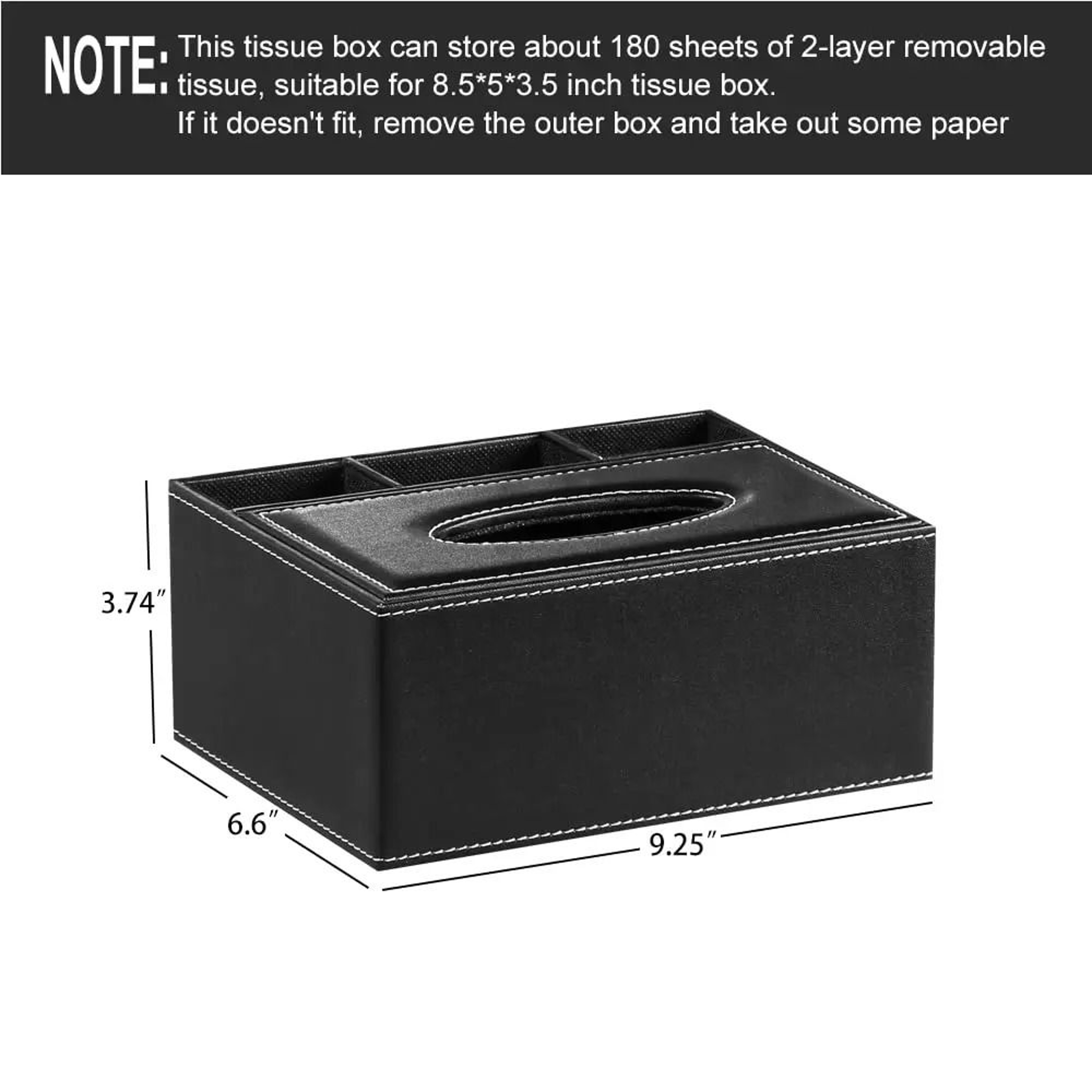 Multifunctional Tissue Box With Stationery Remote Control Organizer 1