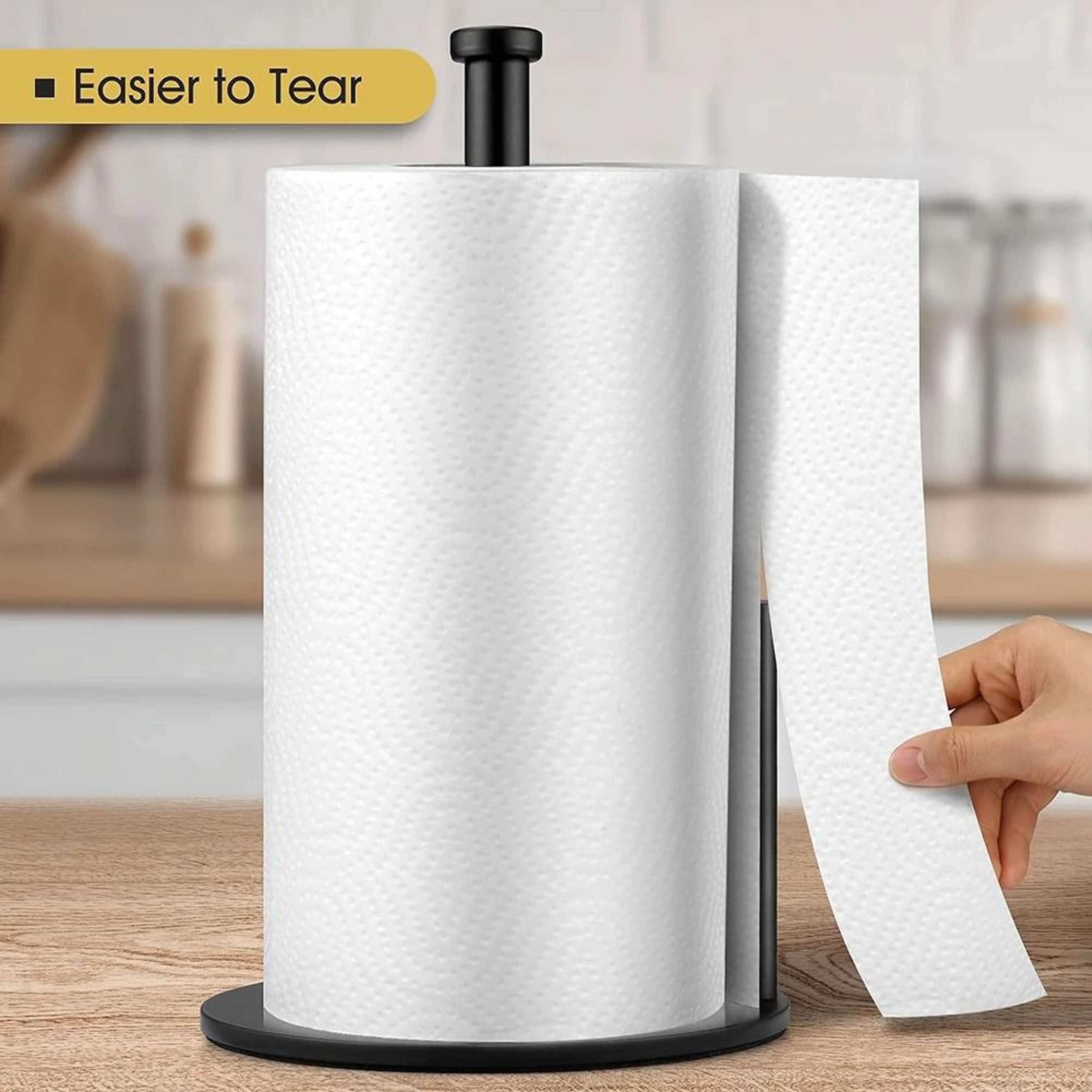 Weighted Countertop Paper Towel Holder  Steady Kitchen  Bathroom Roll Stand 1