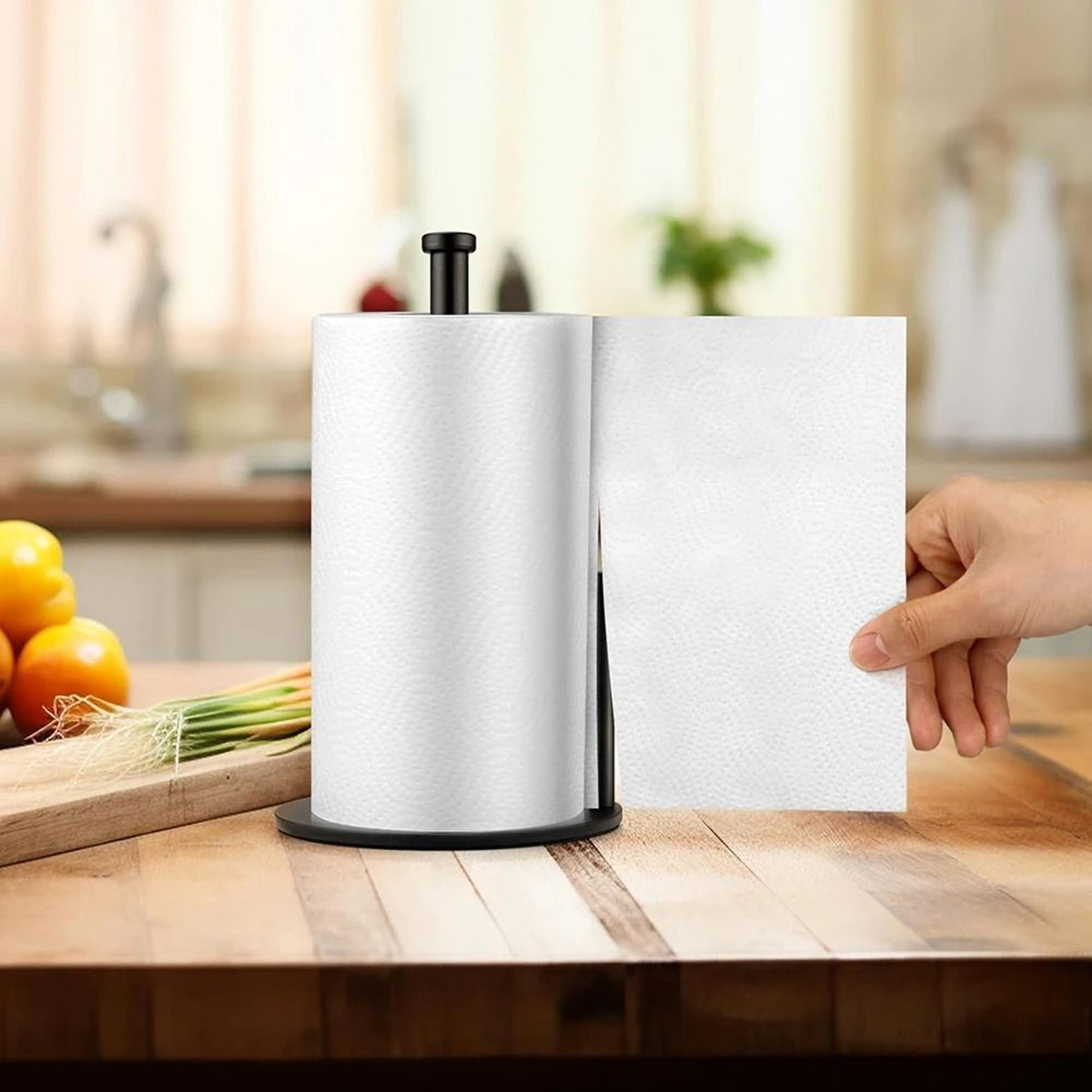Weighted Countertop Paper Towel Holder  Steady Kitchen  Bathroom Roll Stand 2