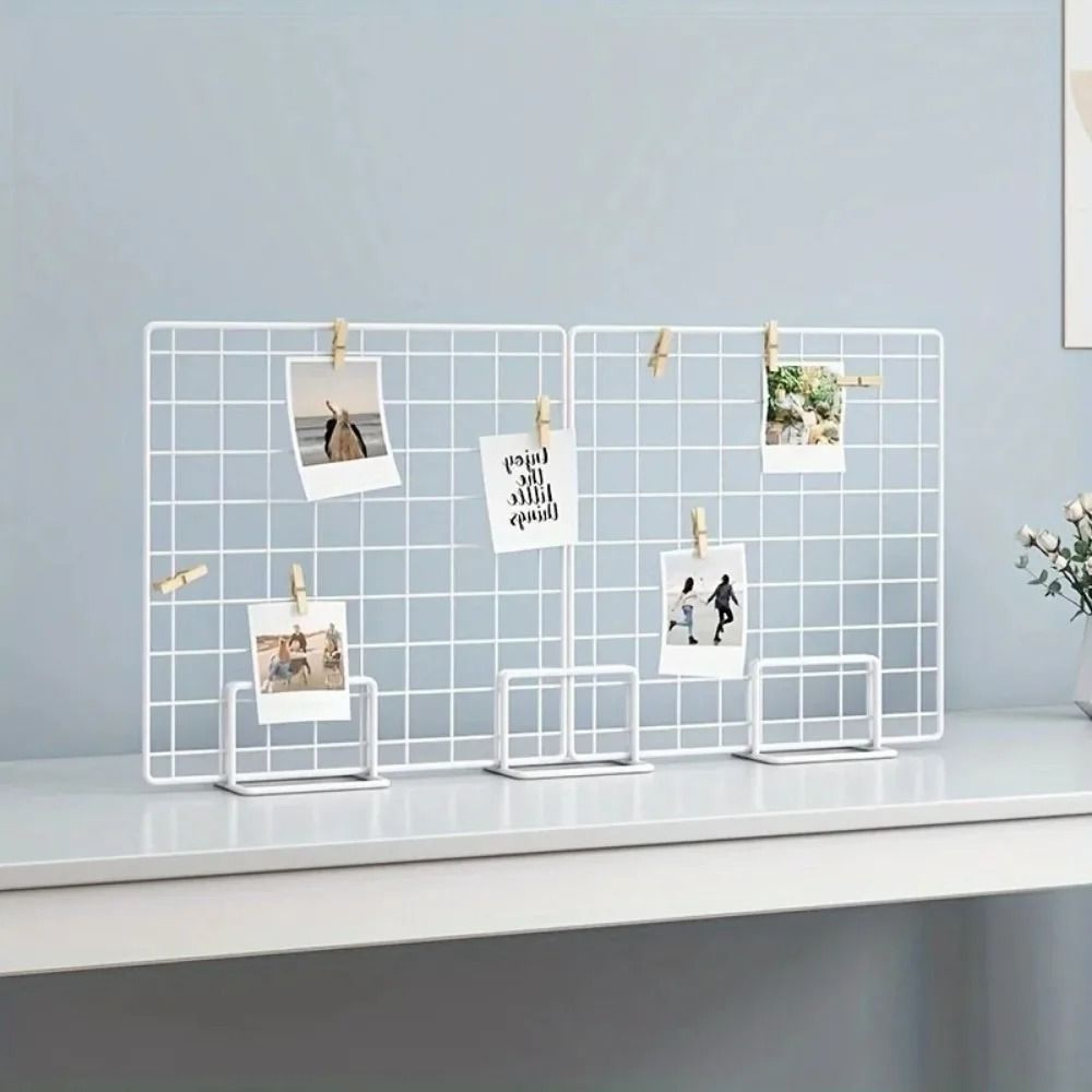 Modern Metal Grid Panel Display Brackets  Desktop Stands 1